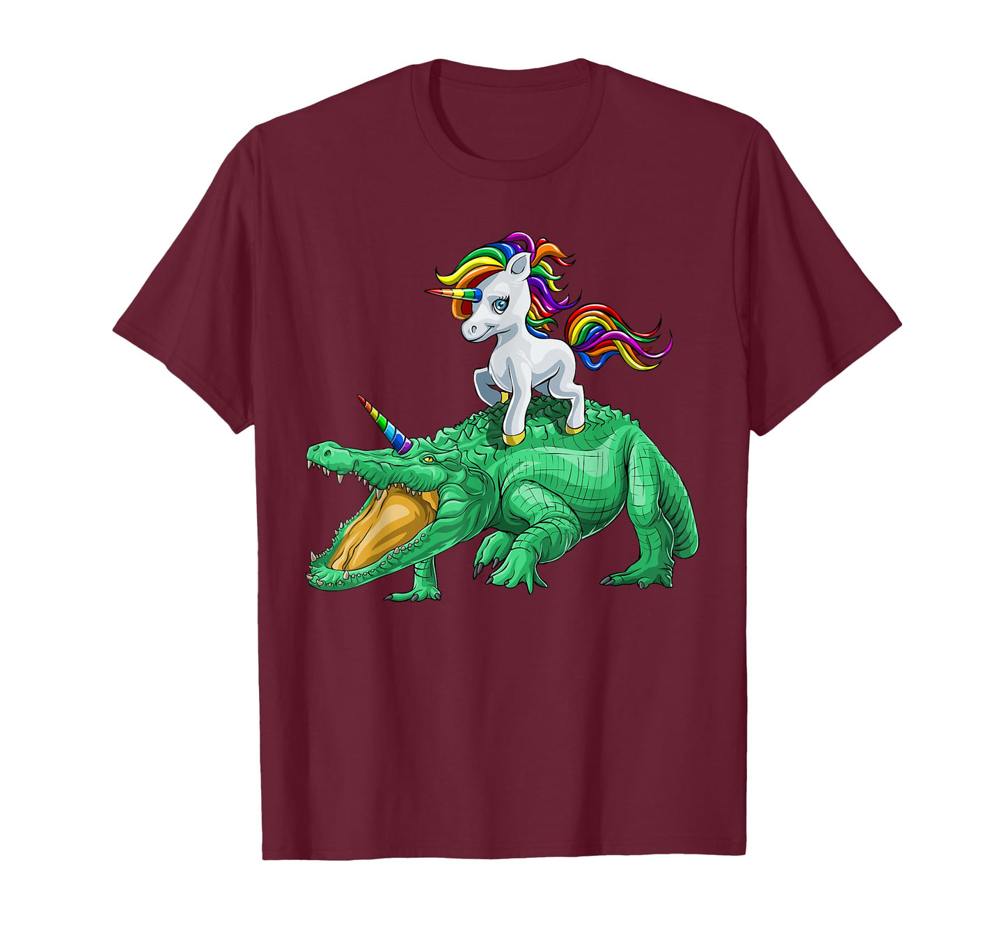 Unicorn Riding Crocodile Alligator Reptile Animal T-Shirt