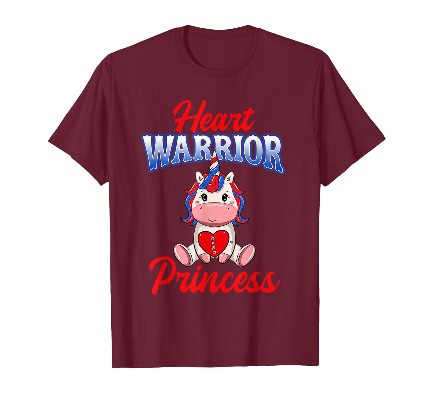 Unicorn Heart Warrior Princess CHD Awareness Shirts Girls T-Shirt