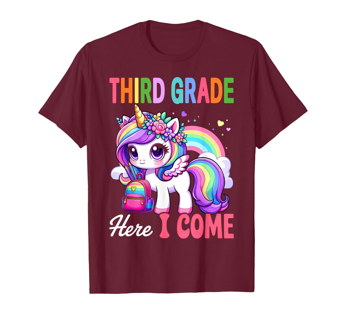 3rd Grade Shirts For Girls Unicorn Third Grade Here I Come T-Shirt