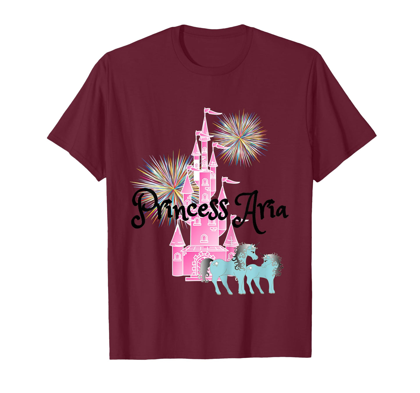 Kids Princess Aria Name Girls Personalized Custom T-Shirt