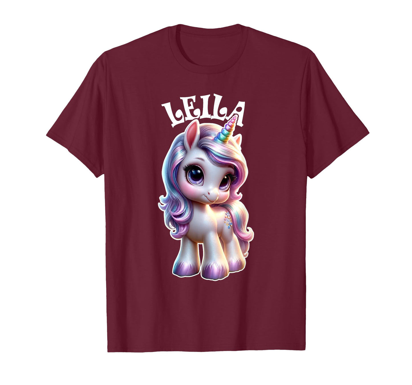 Leila Cute Unicorn Design for Girls Name Leila T-Shirt