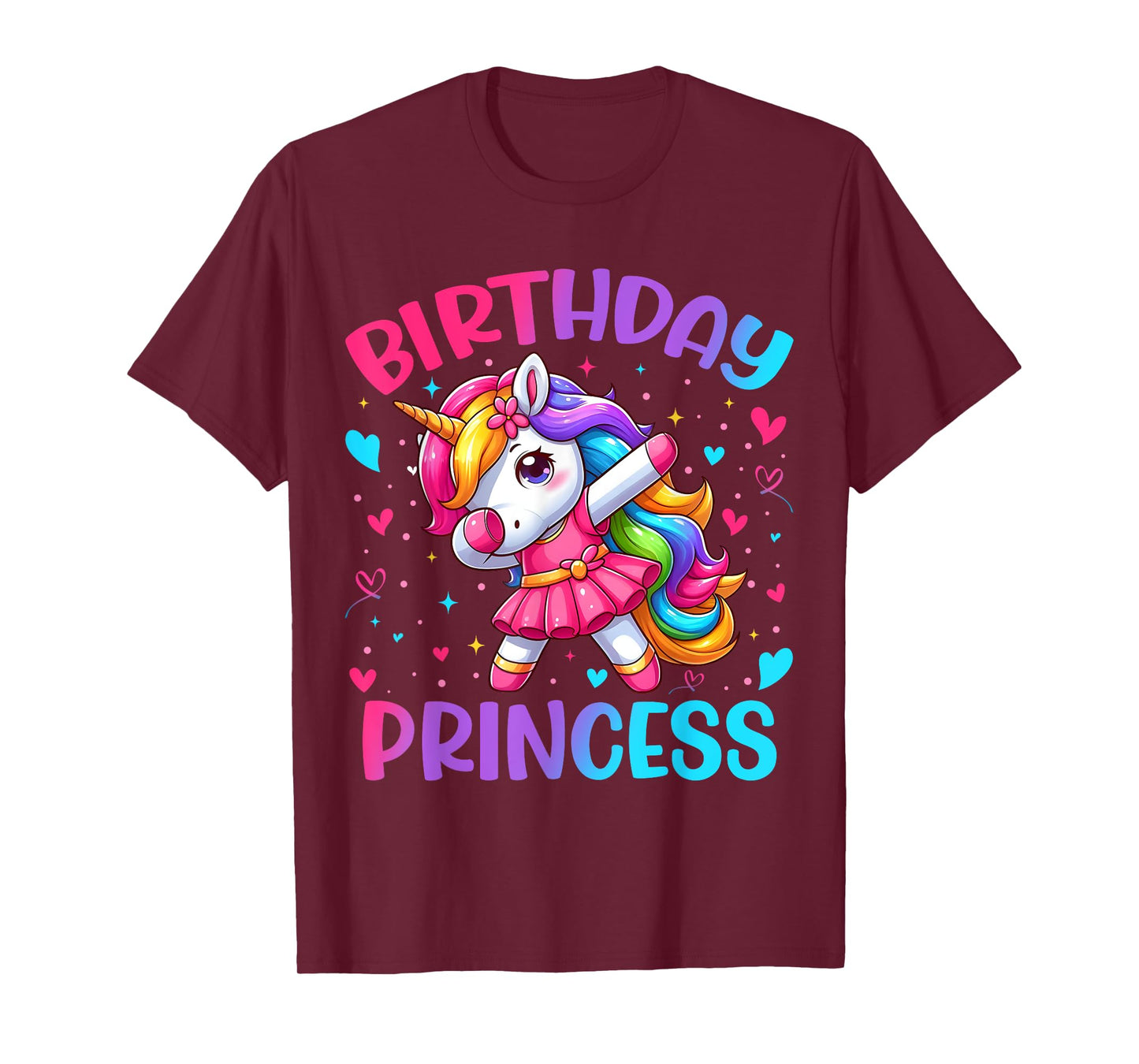 Birthday Princess Unicorn Dabbing Party Girls Kids T-Shirt