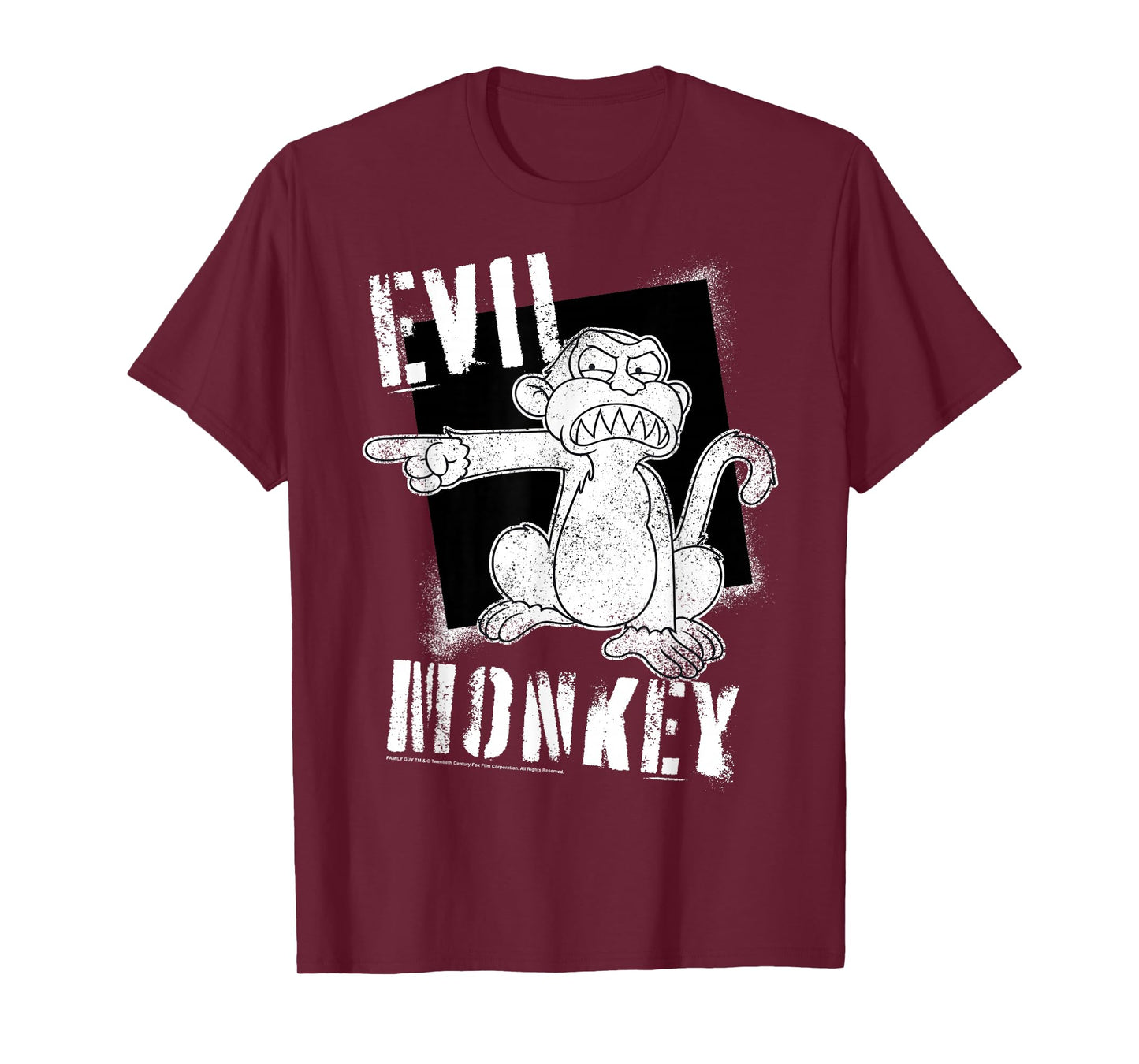 Family Guy Evil Monkey Angry Distressed Big Chest Poster T-Shirt