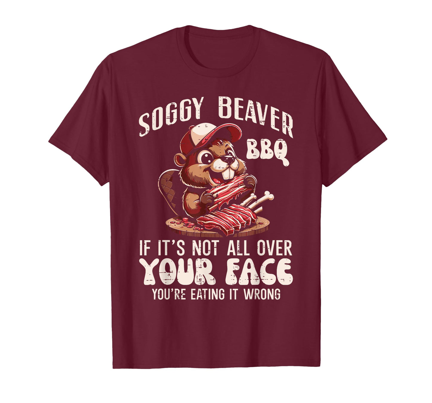 Soggy Beaver Bbq Funny Barbecue Grill Master Humor Dad Men T-Shirt