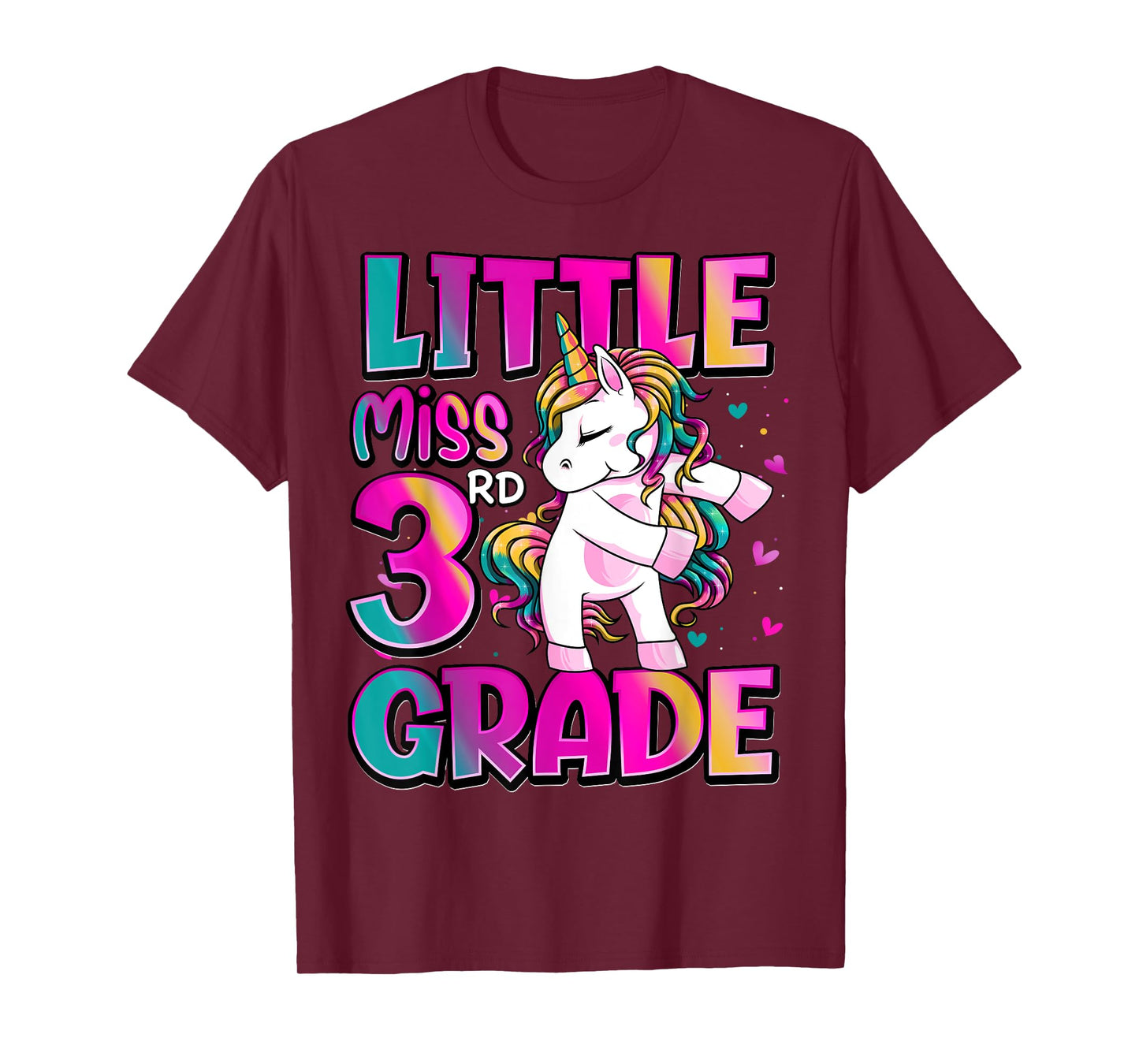 Little Miss 3rd Grade Unicorn Back To School 3rd Grade Girls T-Shirt