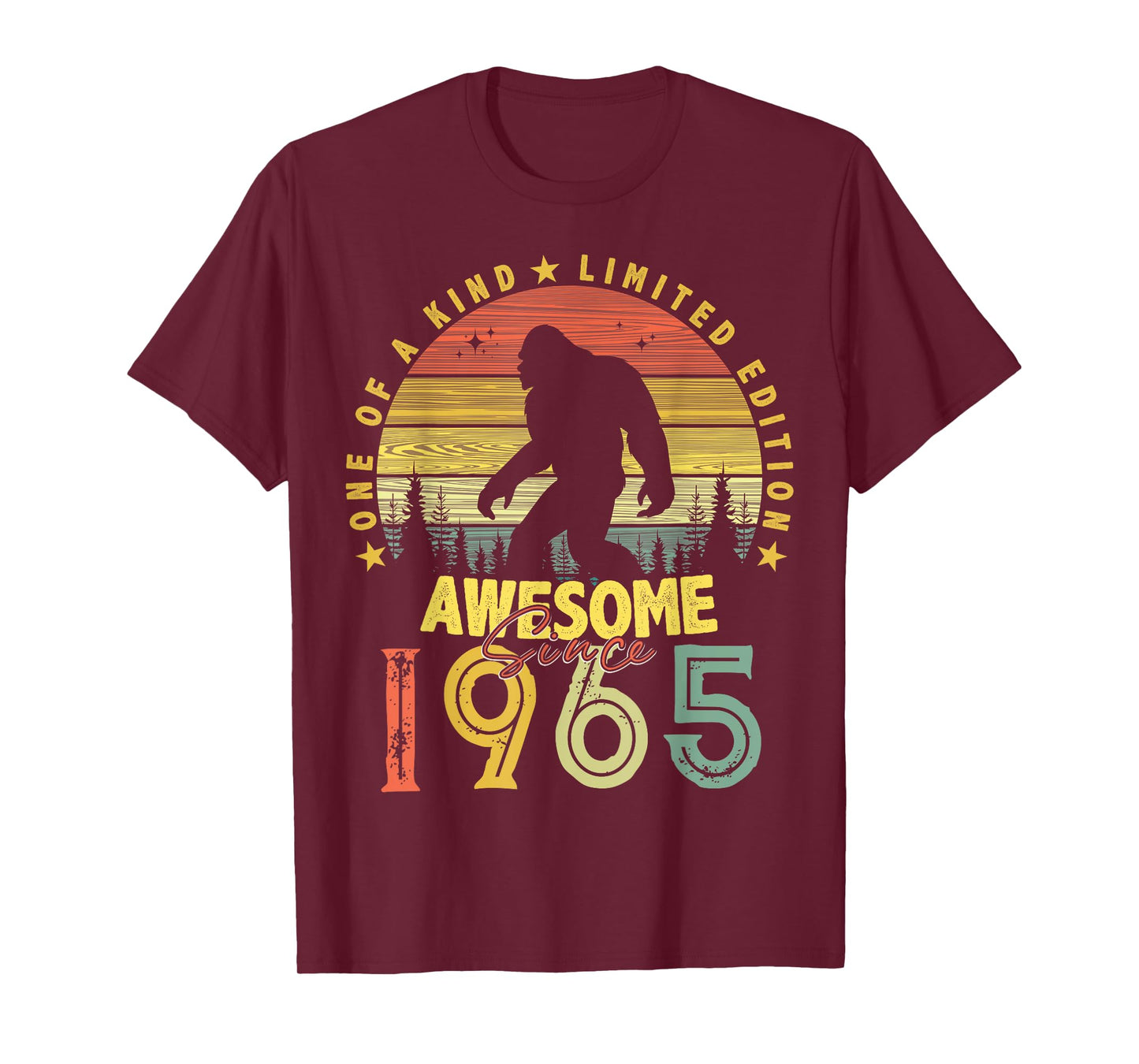 Awesome Since 1965 59th Birthday Gifts Bigfoot Born in 1965 T-Shirt
