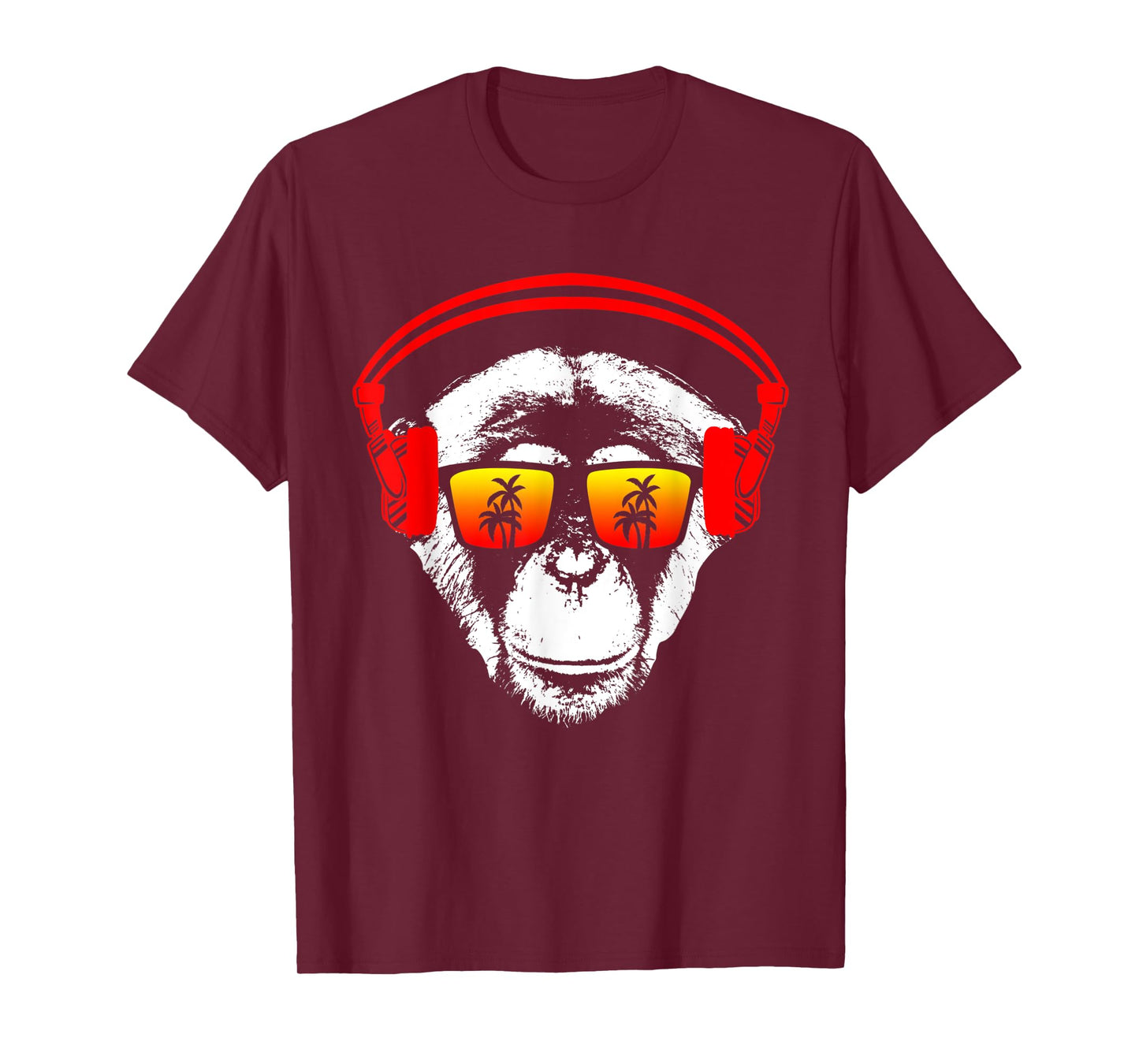 Monkey Cooler Monkey DJ Headphones Sunglasses Party Music T-Shirt