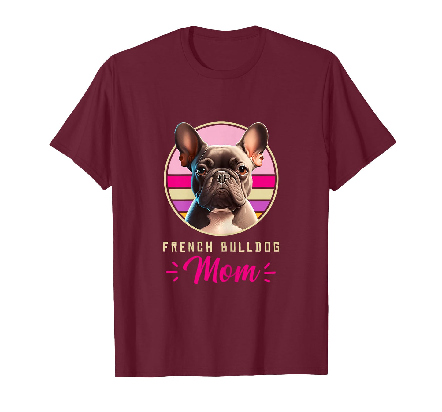 Funny French Bulldog Retro Outfits Clothes Frenchie Dog Mom T-Shirt