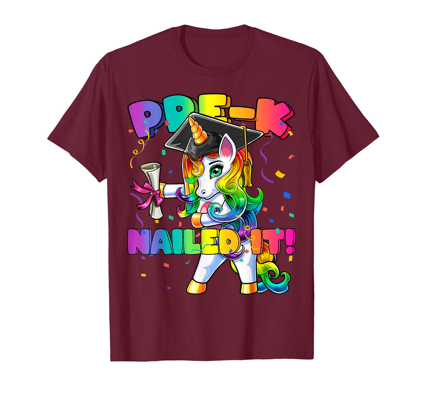 Flossing Unicorn Pre-K Graduation Cap Diploma Gift Girls T-Shirt