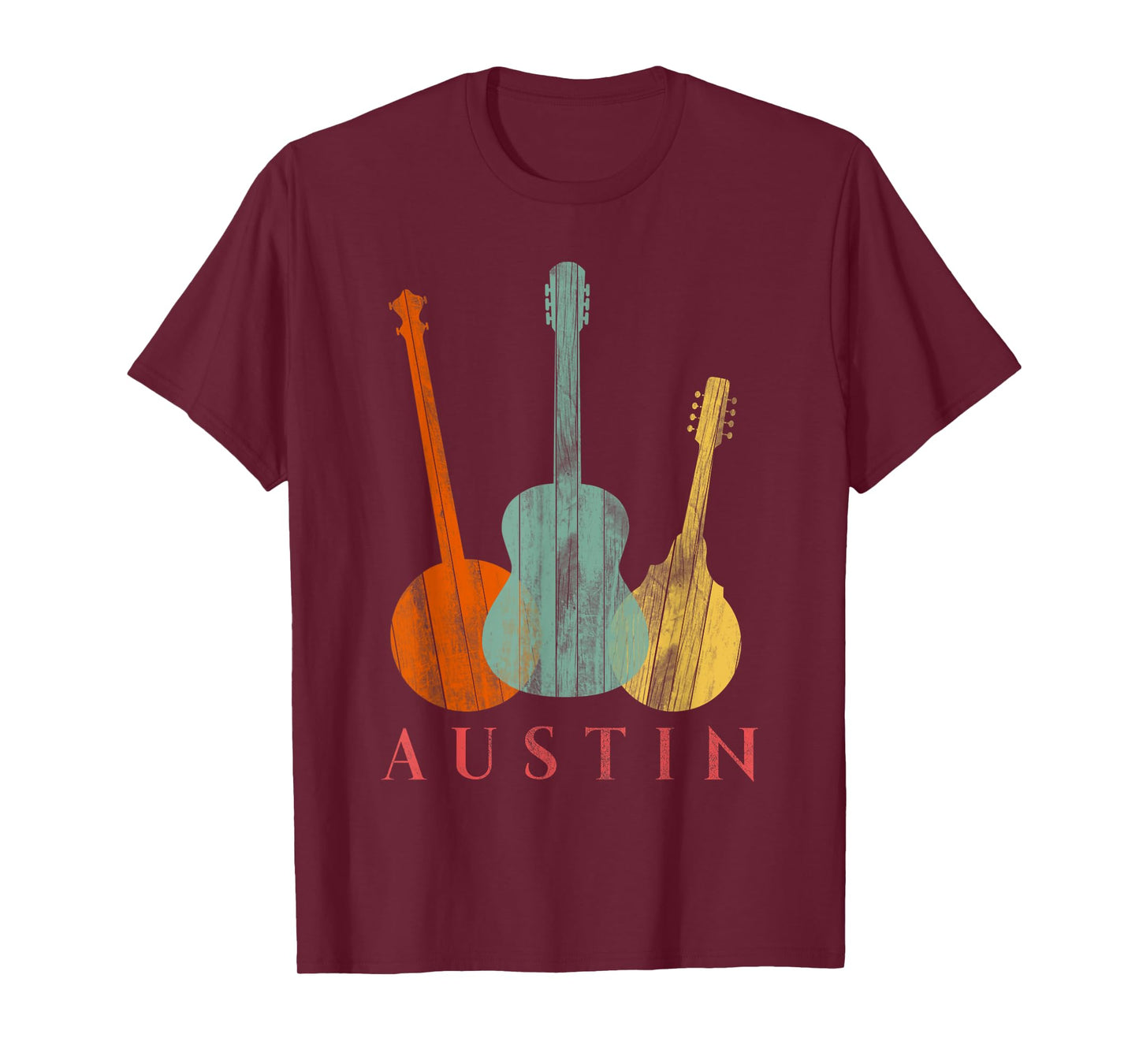 Austin Texas - Distressed Music T-Shirt