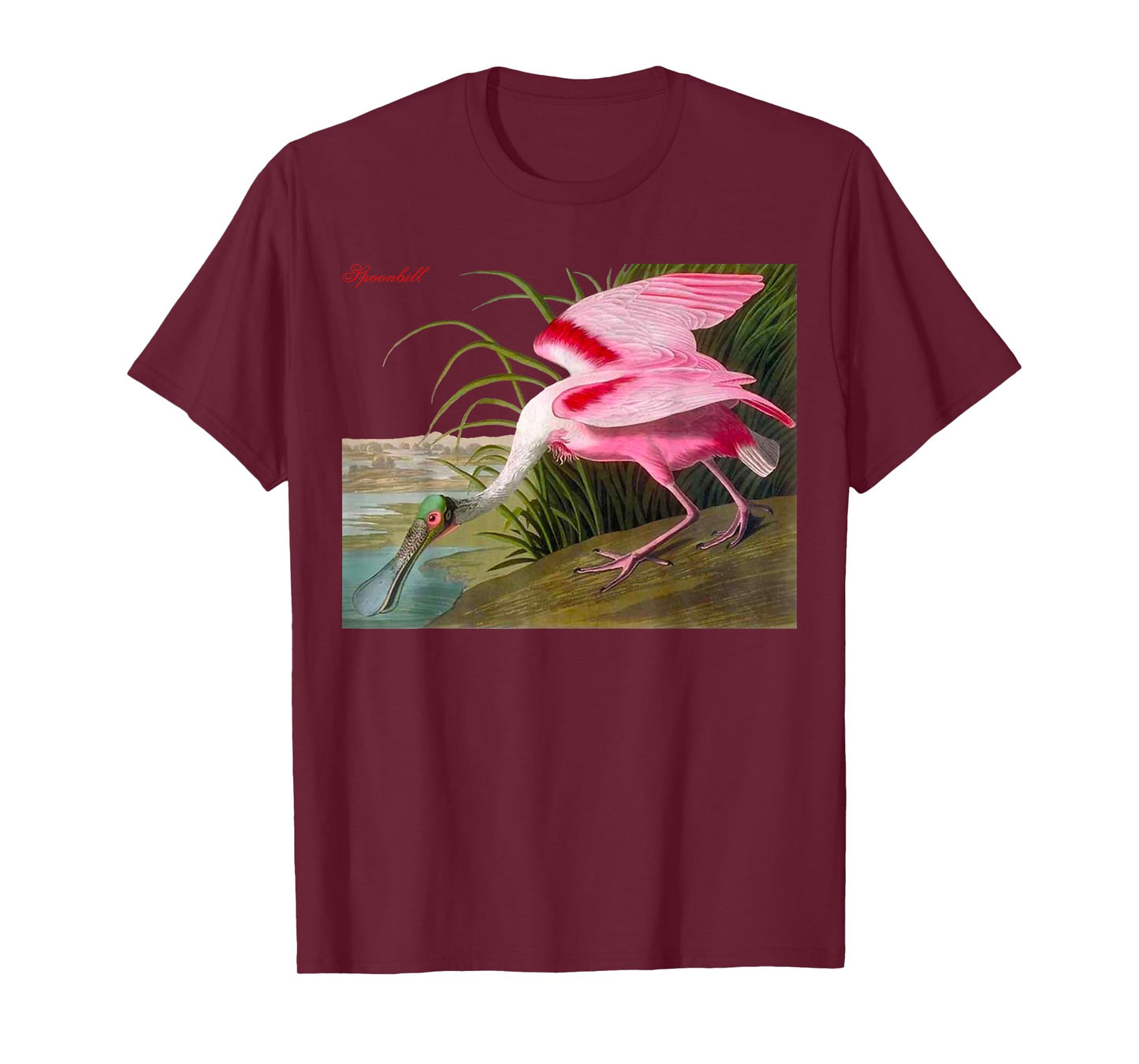 Audubon Spoonbill North American Birds Education Nature T-Shirt