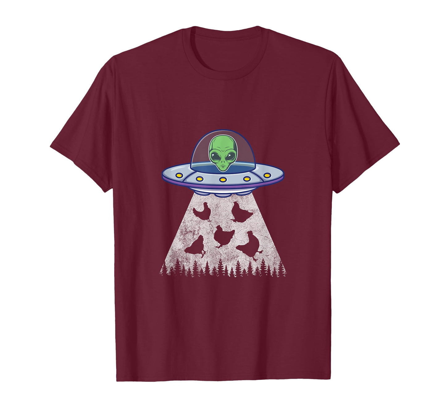 Chicken Abduction Funny UFO Alien Lover Vintage Distress T-Shirt