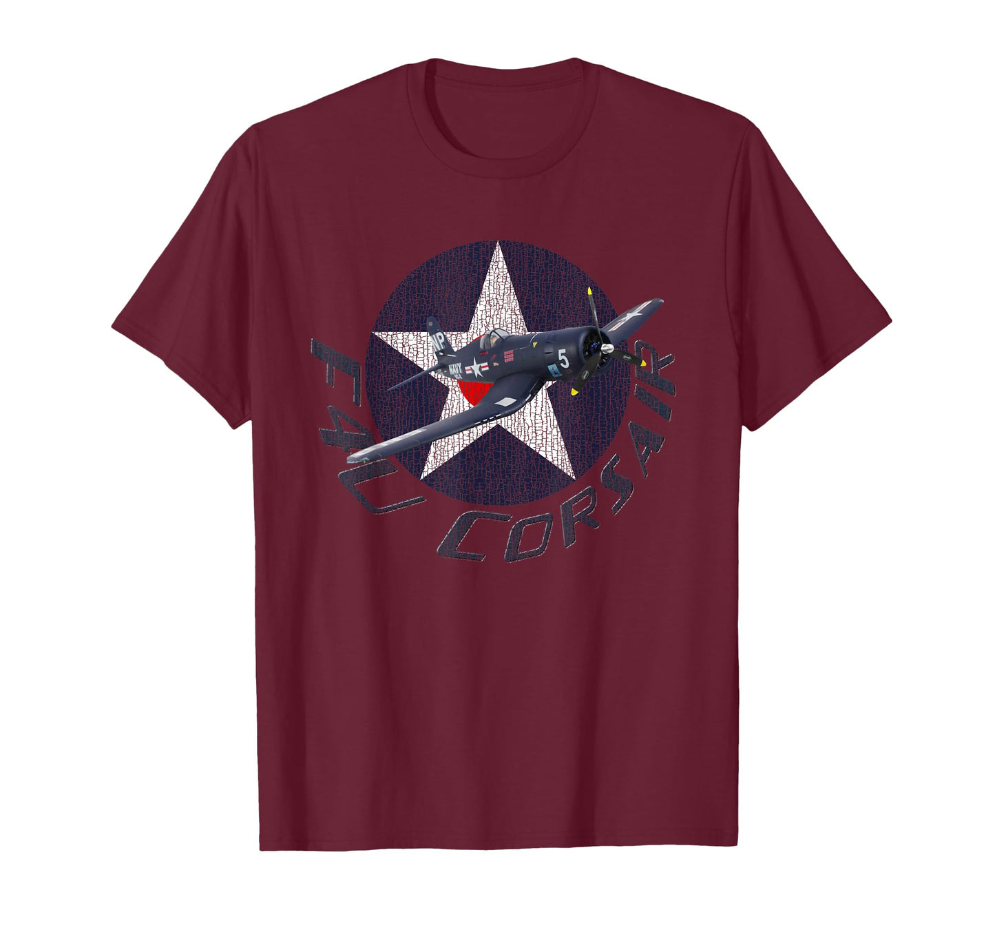 Military F&L Design Co. F4U Corsair WWII Warbirds Plane Spotting T-Shirt - Unisex Adults - Black - Short Sleeve - Classic Fit - Cotton/Polyester Blend - Small