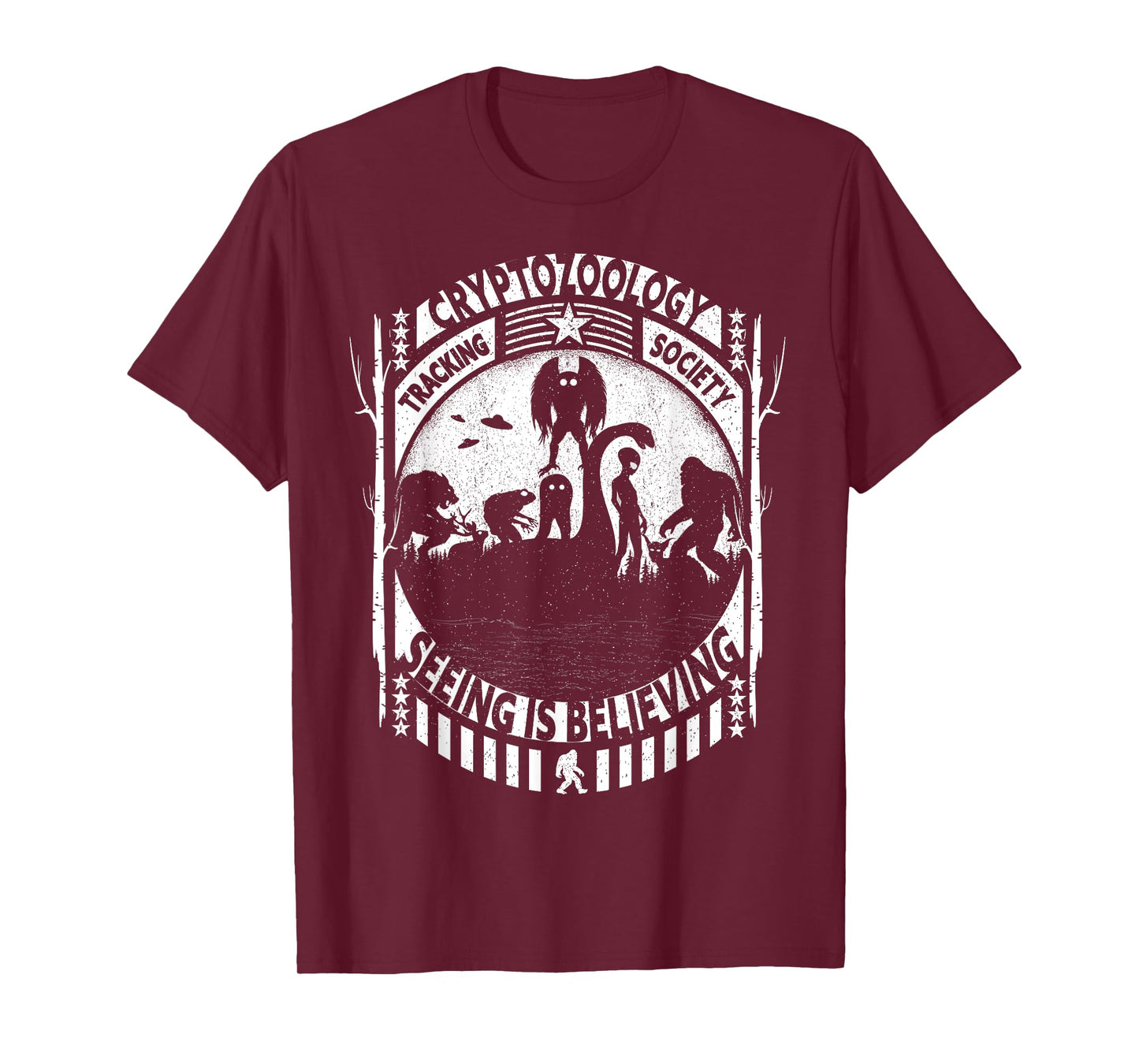 Cryptozoology Team Bigfoot Nessie Mothman And Aliens Cryptid T-Shirt