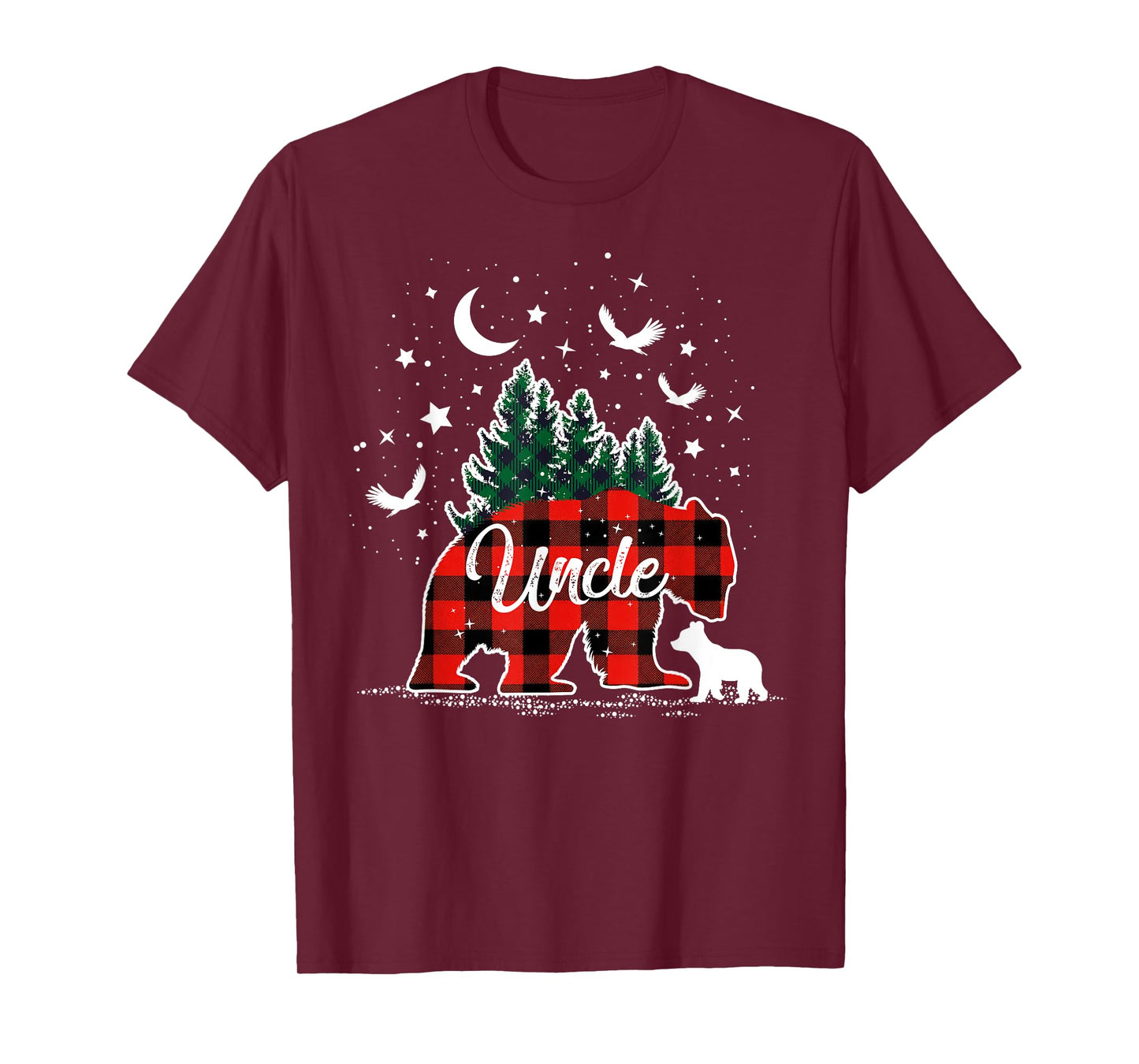 Wildlife Nature Uncle Bear Red Buffalo Plaid Christmas Pjs T-Shirt