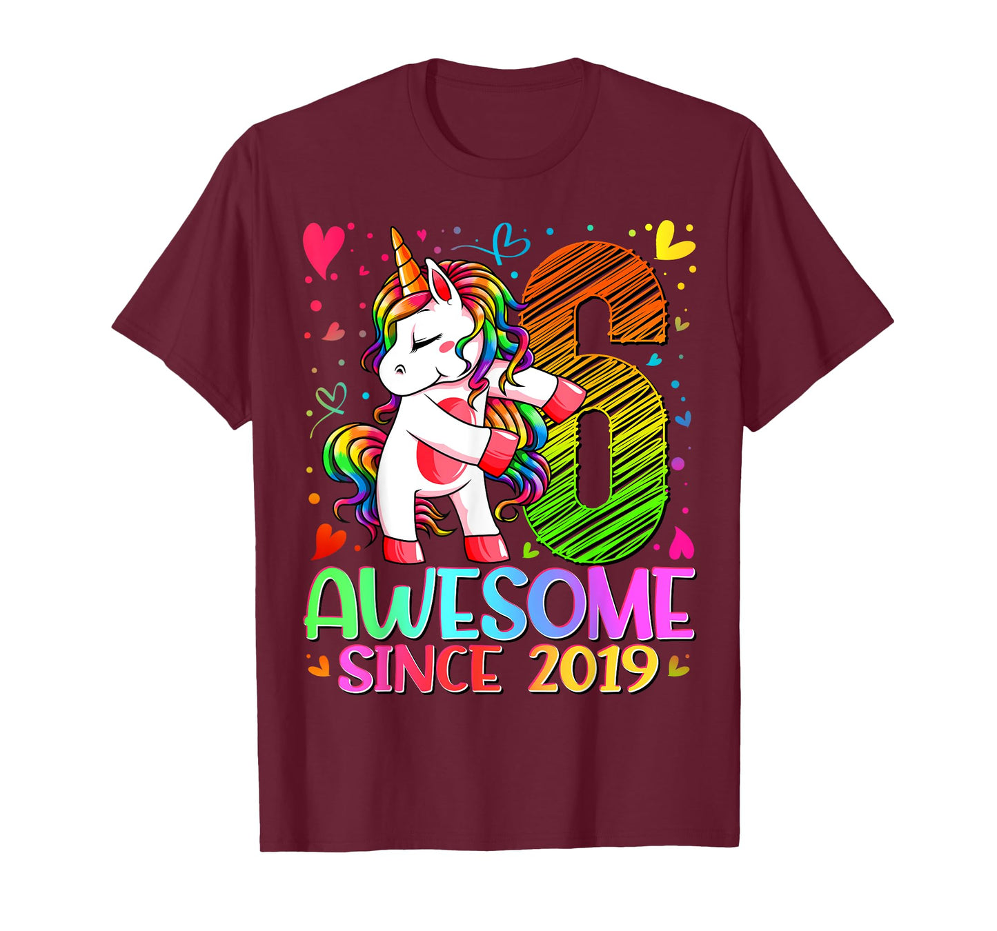 6 Year Old Unicorn Gifts For Girls 6th Birthday Girl Party T-Shirt