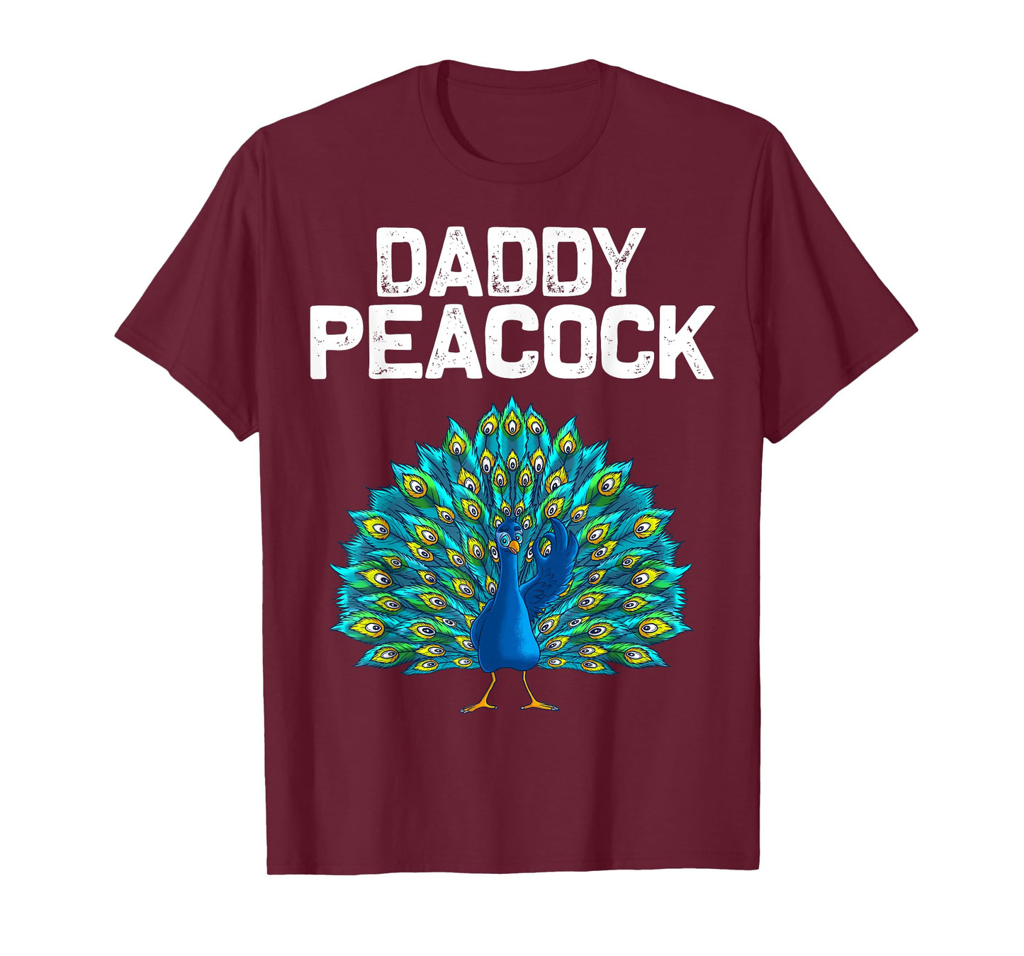 Funny Peacock Gift For Dad Men Peafowl Lover Bird Feather T-Shirt