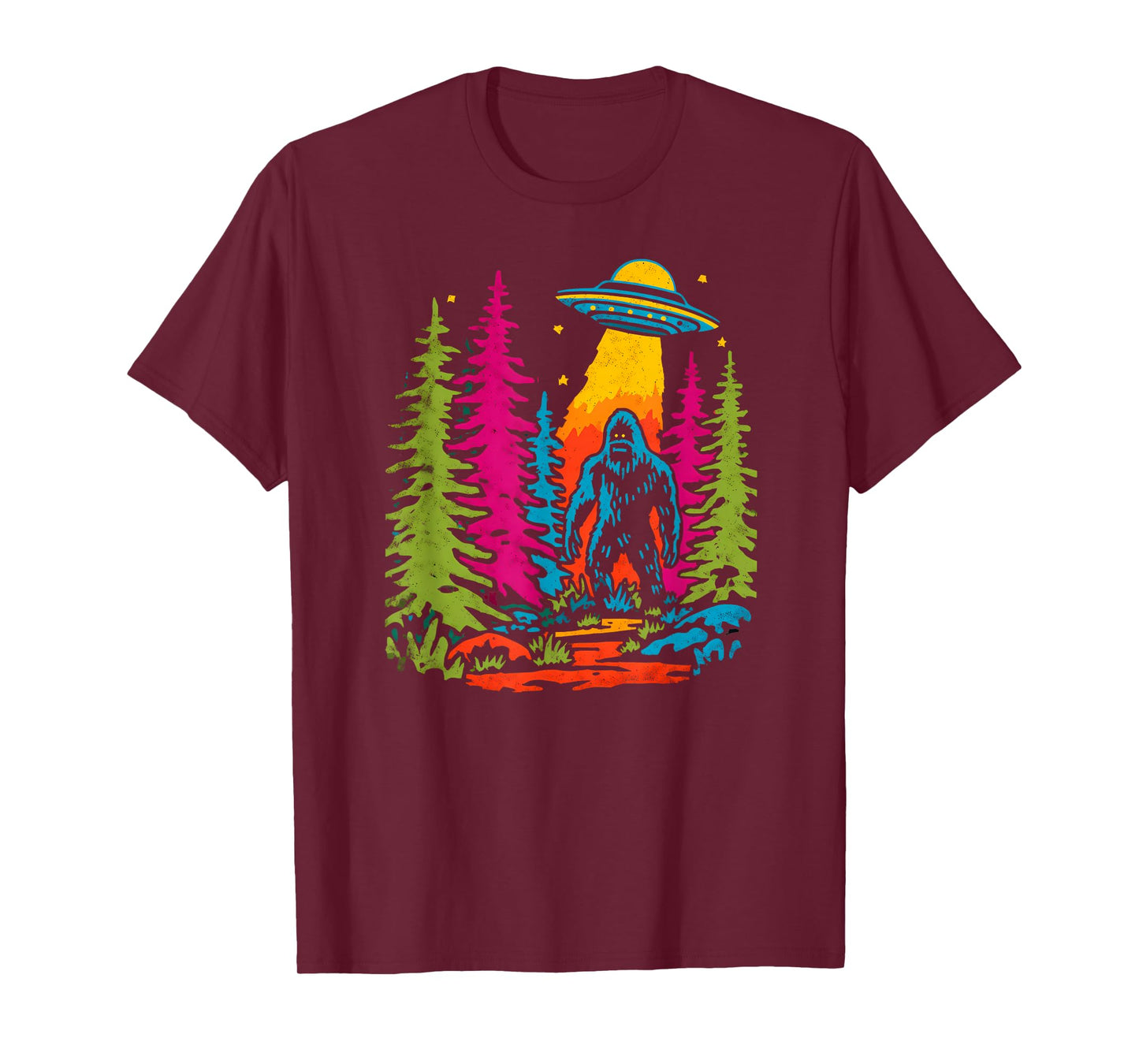 Funky Sasquatch Bigfoot Vintage UFO Abduction Cryptozoology T-Shirt