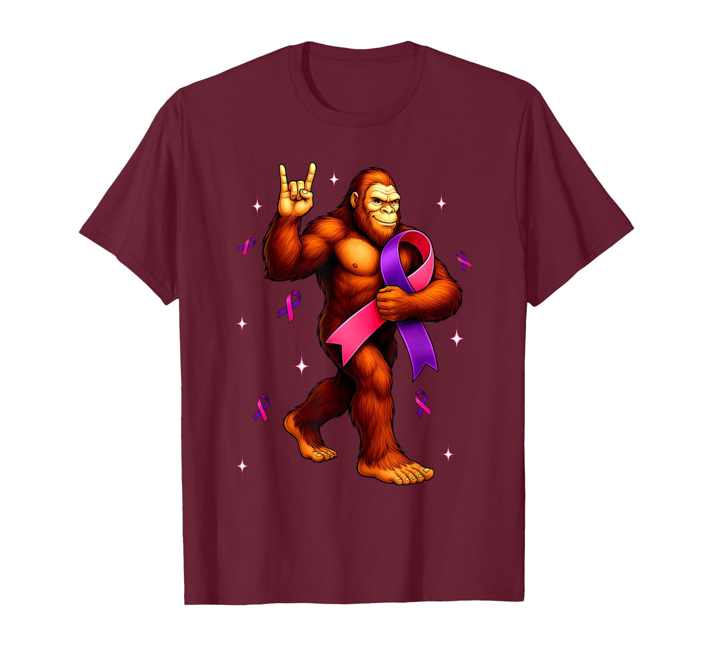 Domestic Violence Breast Cancer Awareness Warriors Bigfoot T-Shirt