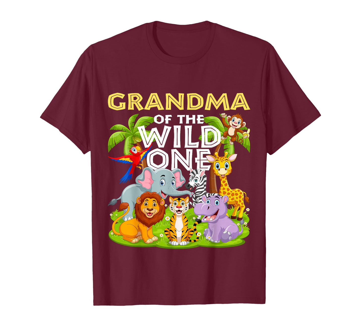 Grandma Of The Wild One Birthday Zoo Animal Safari Jungle T-Shirt