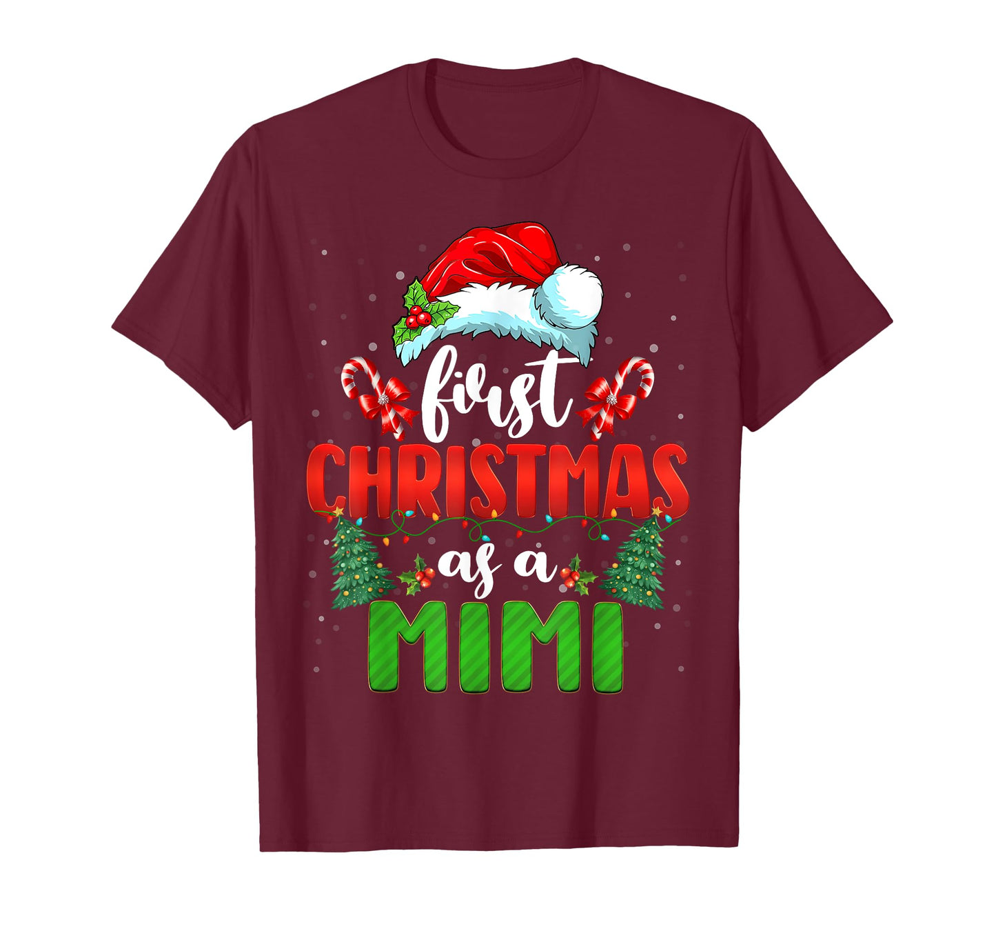 Announcement First Christmas As A Mimi New Mimi Family Xmas T-Shirt
