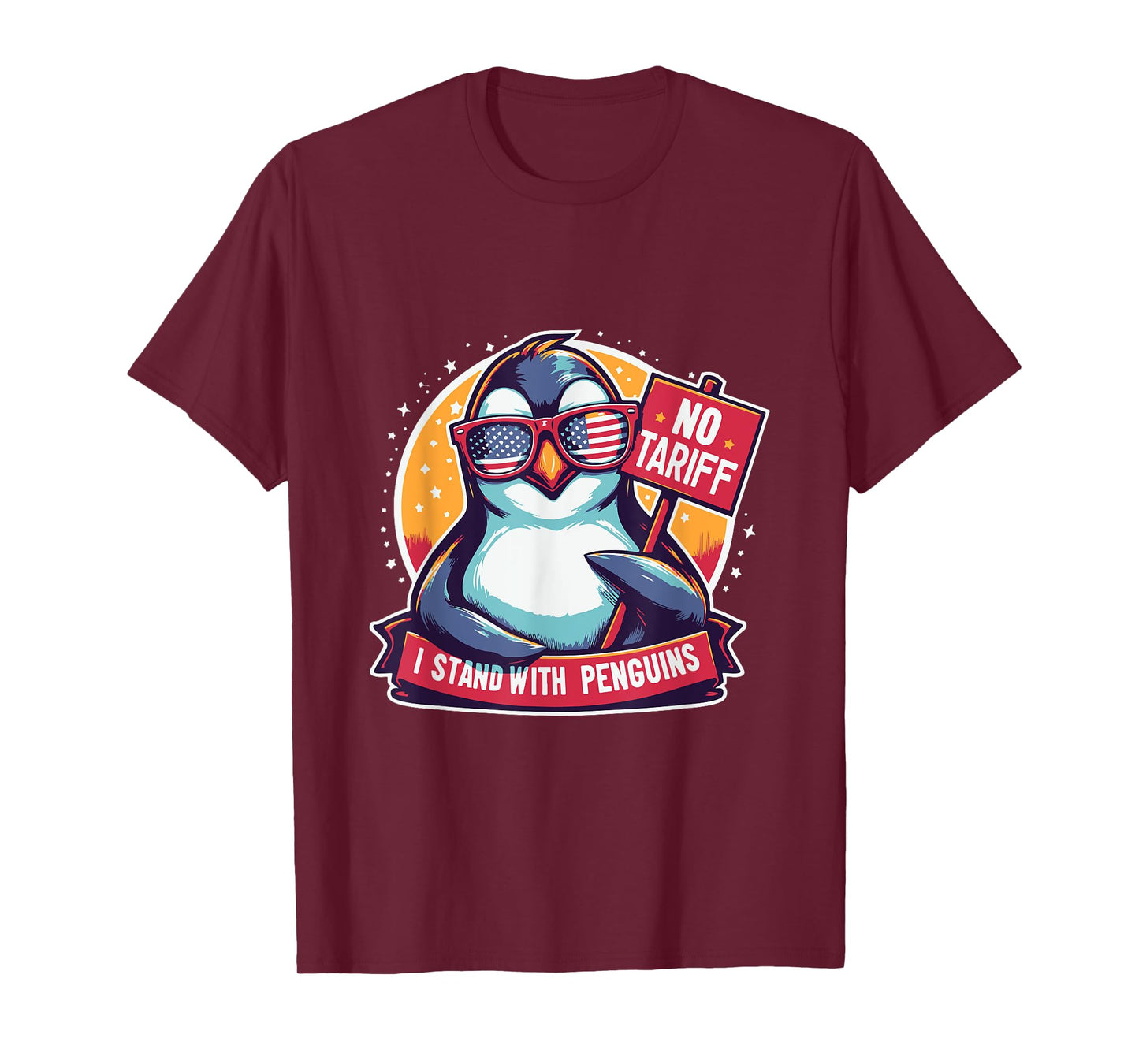 No Tariffs Penguin Protest Heard Island I Stand With Penguin T-Shirt