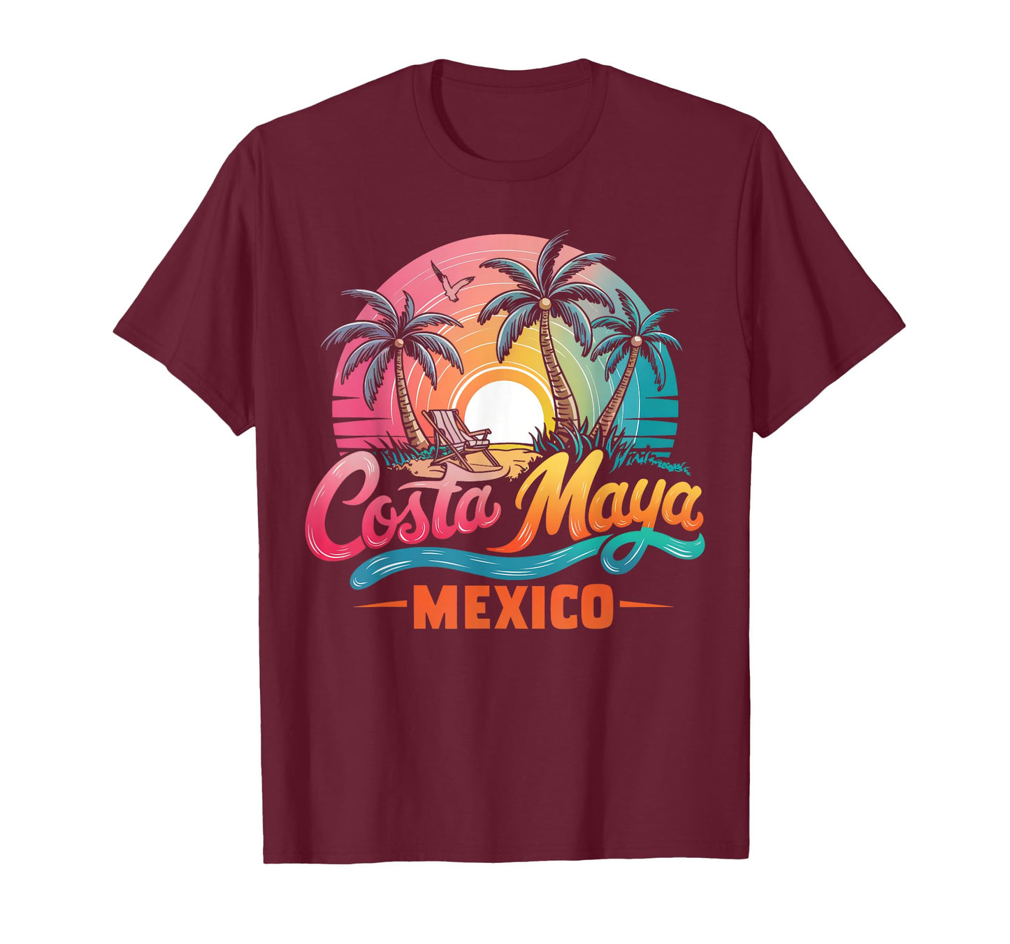 Costa Maya Mexico Tropical Sunset beach Souvenir Vacation Men Women Girls Kids T-Shirt