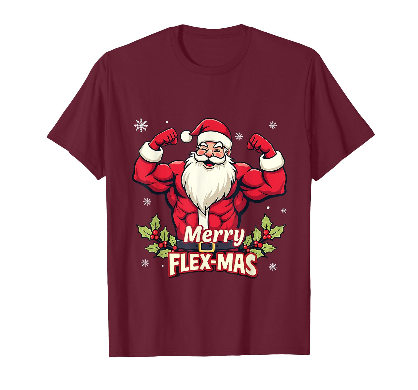 Merry Flex-Mas Muscles For Christmas Santa Fitness Gym Xmas T-Shirt