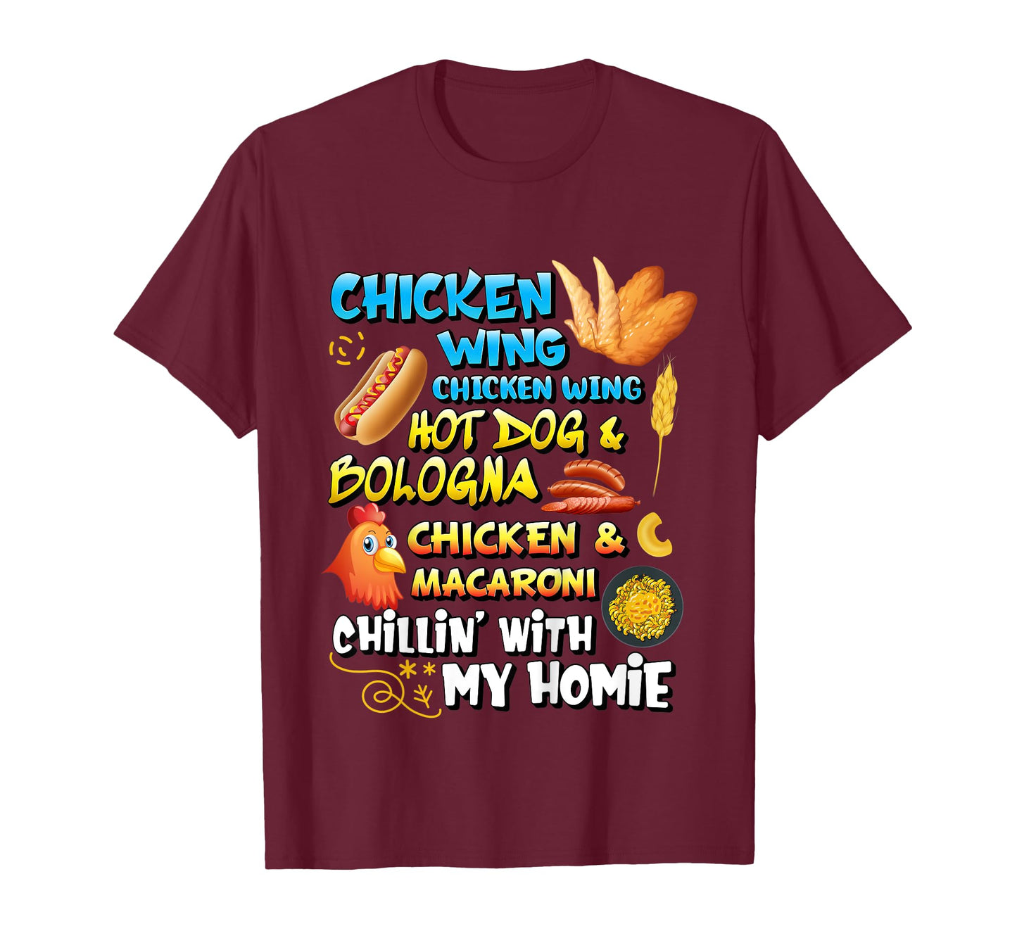 Viral Chicken Wing Chicken Wing Hot Dog Bologna Song lyric T-Shirt for Kids