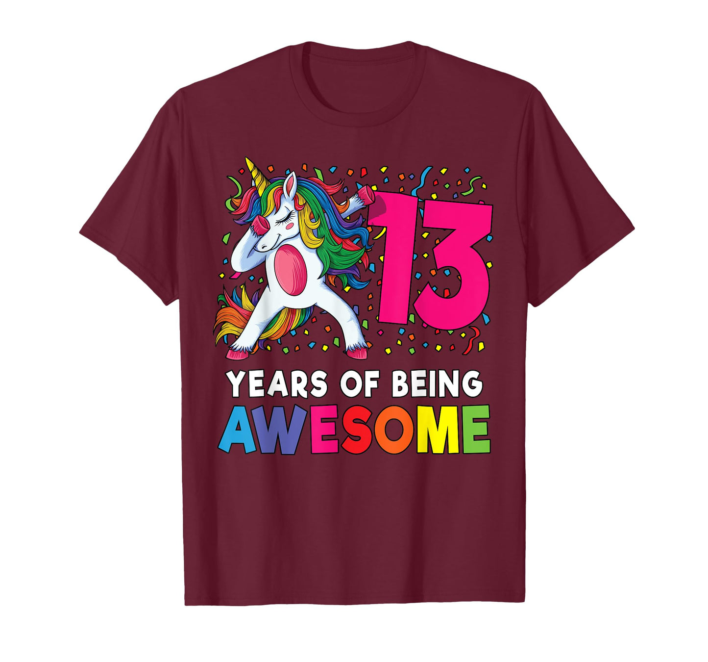 13th Birthday Dabbing Unicorn Party Gift 13 Years Old Girls T-Shirt