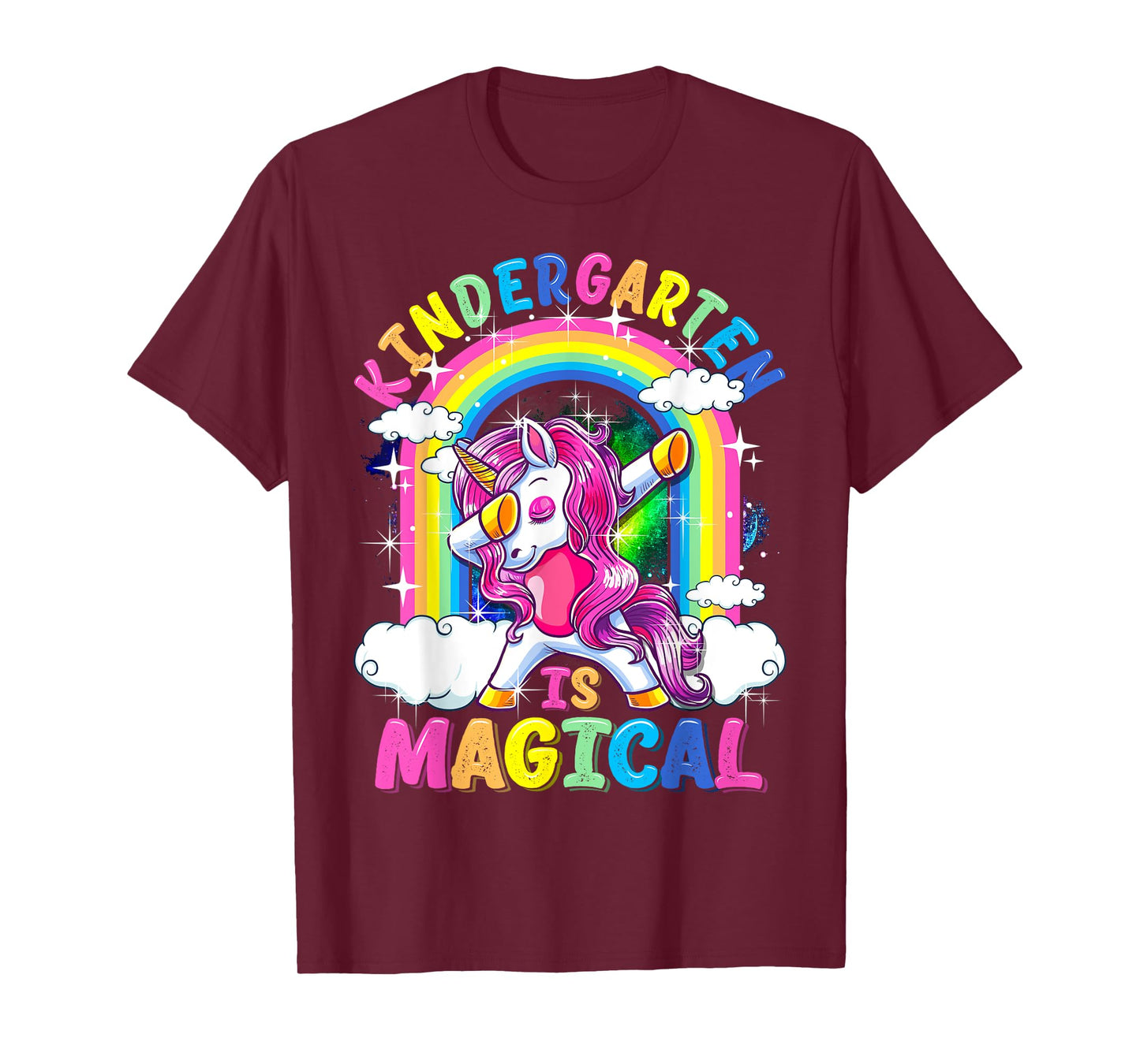 Kindergarten Is Magical Dabbing Unicorn Back To School Girls T-Shirt