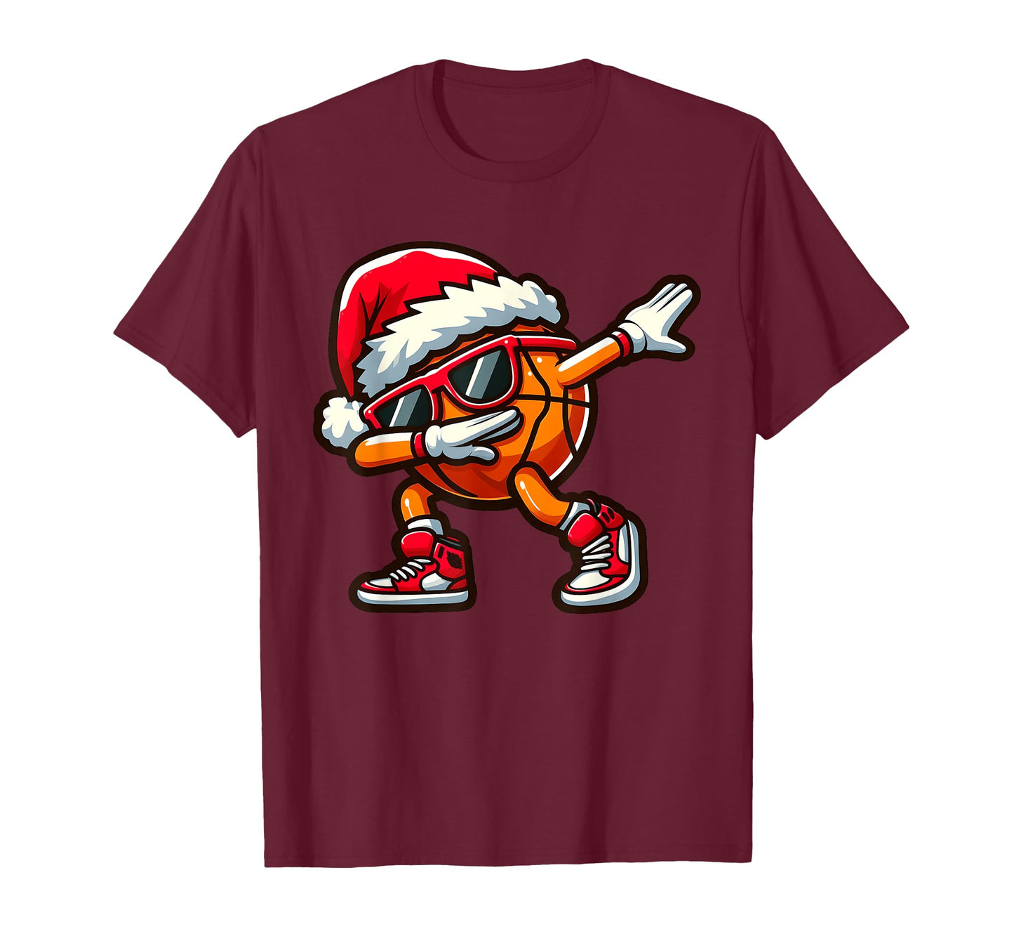 Dabbing Basketball Ball Christmas Funny Toddler Boys Pajamas T-Shirt
