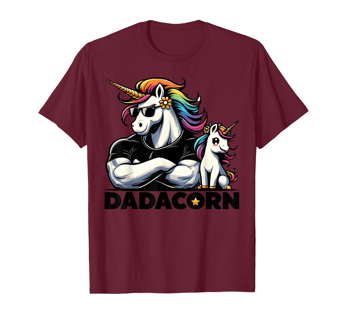 Dadacorn Unicorn Dad and Baby Unicorn, Father's Day Dadacorn T-Shirt