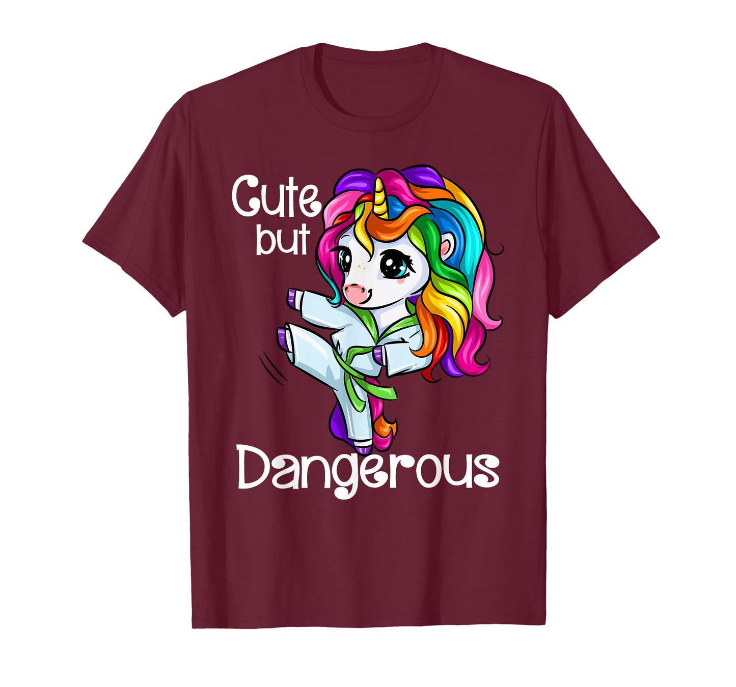 Cute But Dangerous Funny Karate Unicorn Girl T-Shirt