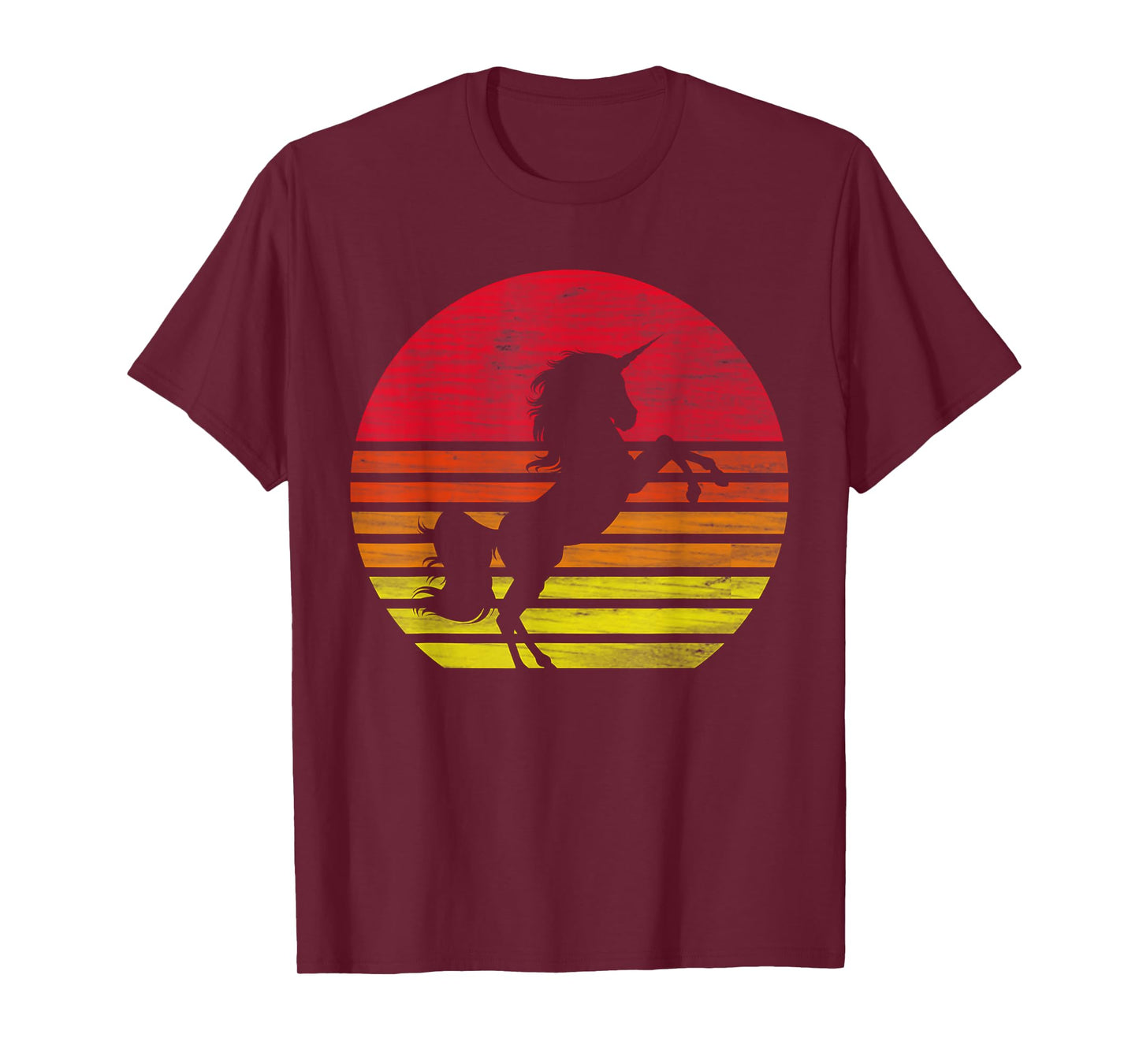 Einhrner Geschenke Retro Unicorn Silhouette T-Shirt - Unisex-Adults, Black, Small