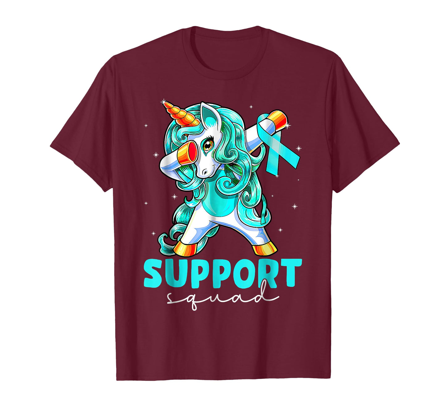 Support Squad Sexual Assault Awareness Teal Unicorn T-Shirt