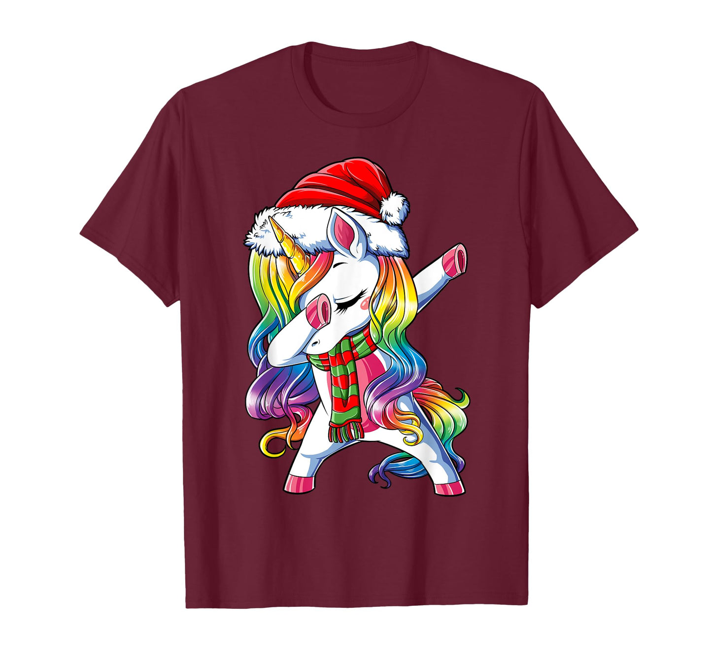 Dabbing Unicorn Santa Christmas Kids Girls Women Xmas Dab T-Shirt