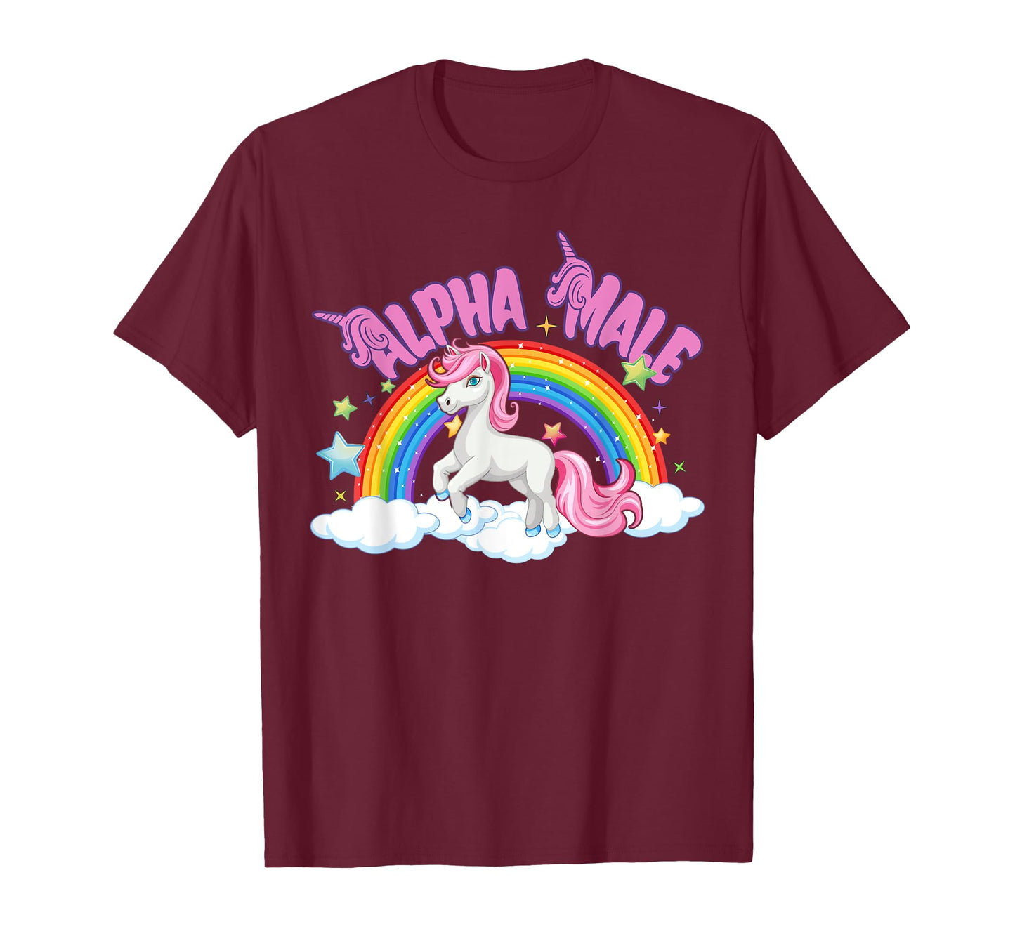 Alpha Male Unicorn Rainbow Sarcastic Humor Funny Ironic T-Shirt
