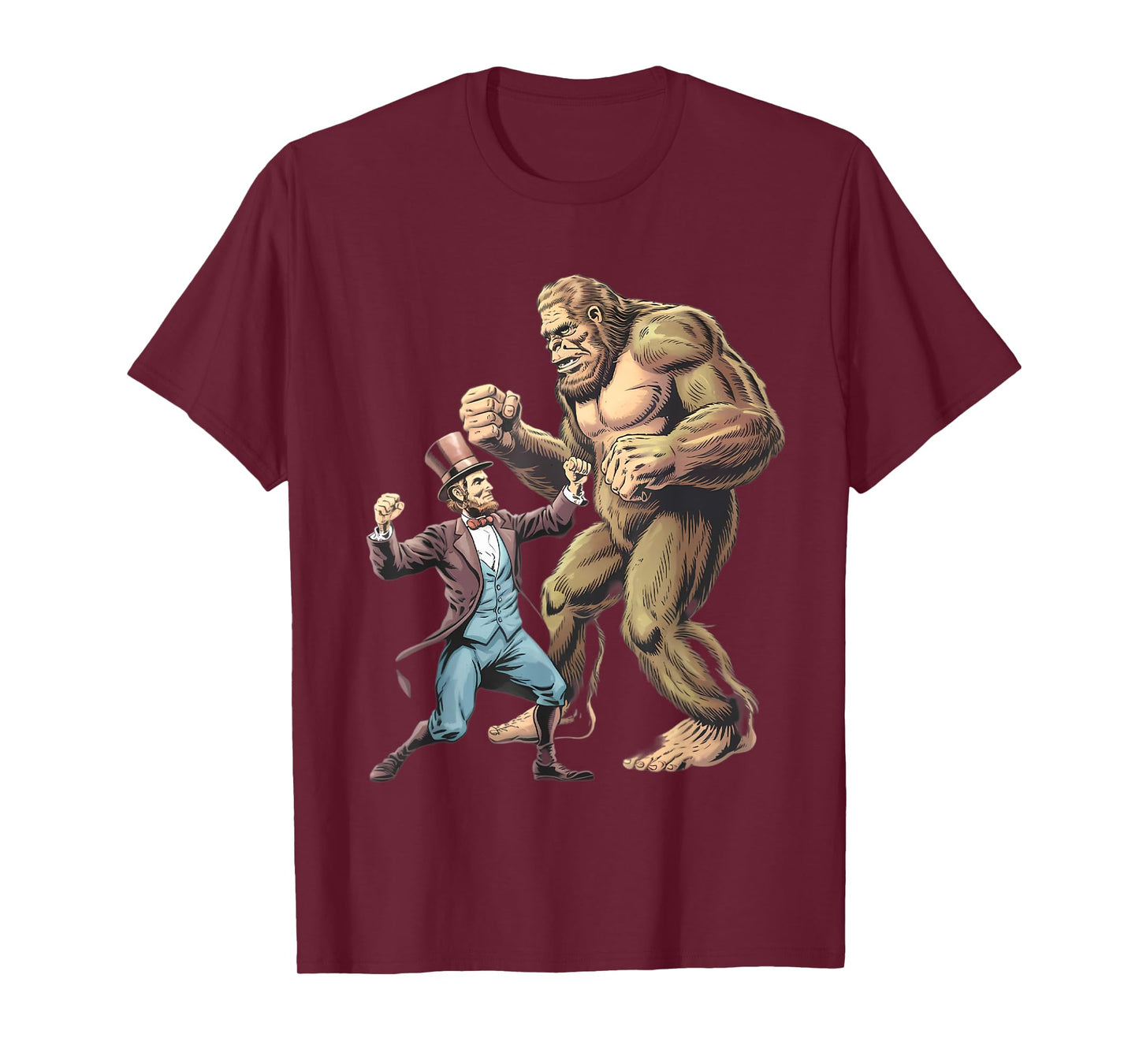 Abraham Lincoln Fighting Bigfoot T-Shirt