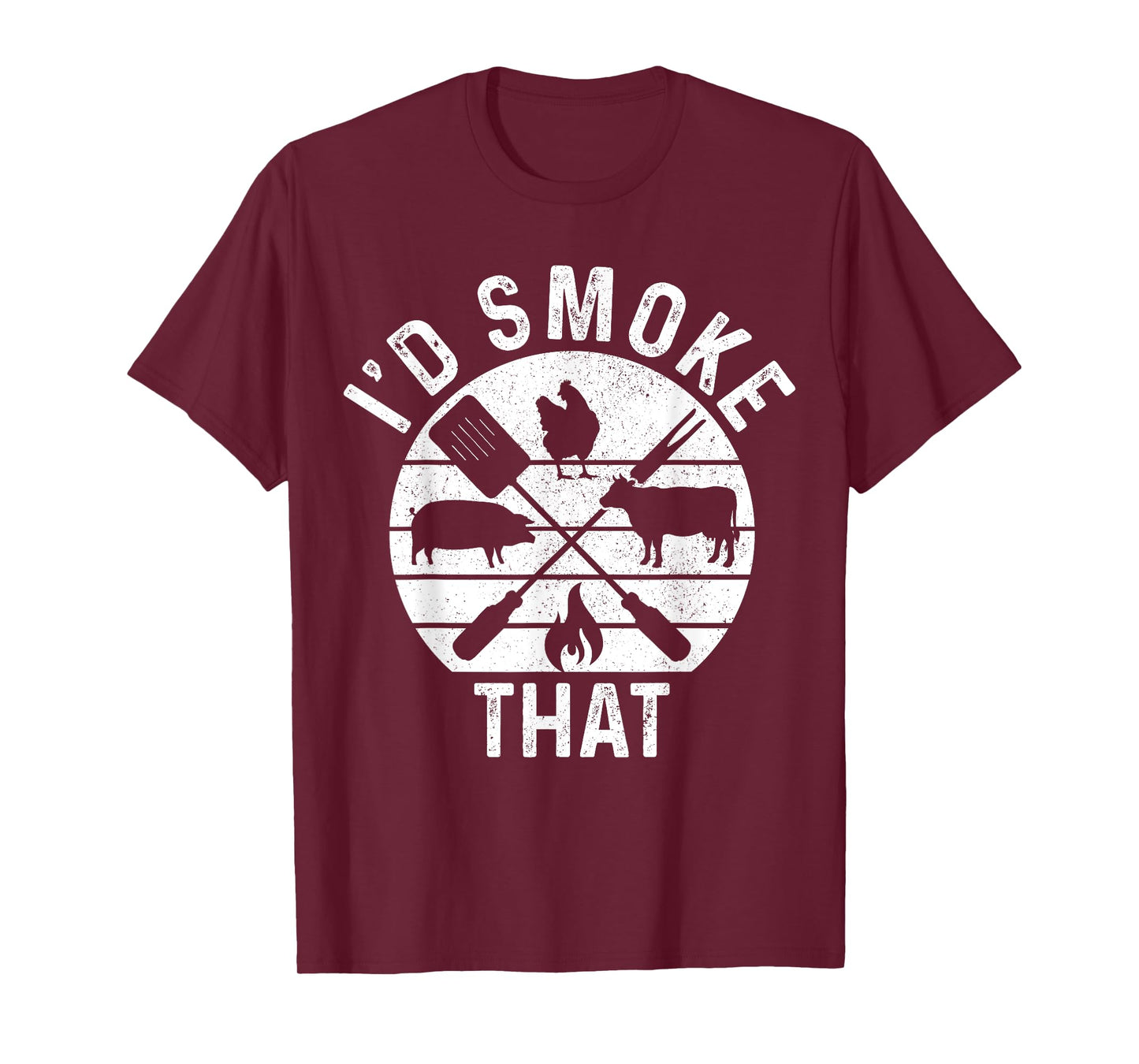 Chef Butcher BBQ I'd Smoke That Pork Beef Funny Father's Day T-Shirt