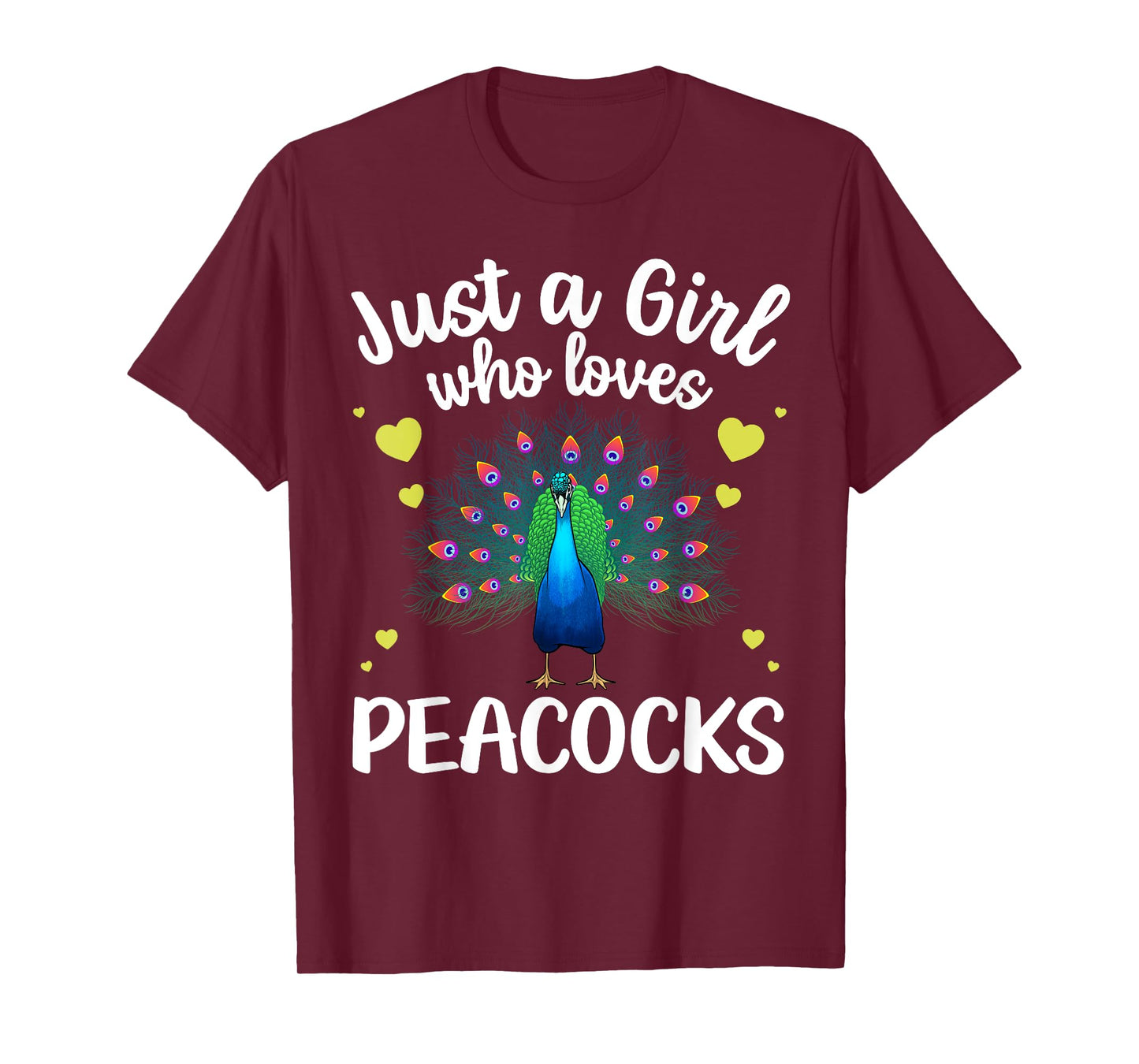 Funny Peacock Design For Women Girls Kids Bird Peacock Lover T-Shirt