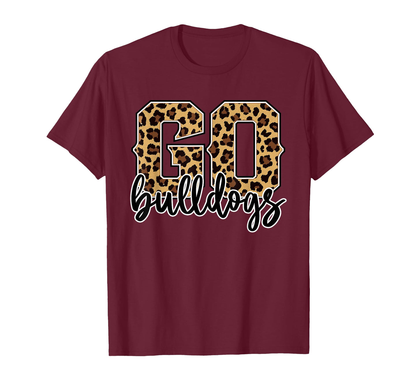 Braves Go Bulldogs Leopard Print Womens Cheetah Graphic T-Shirt