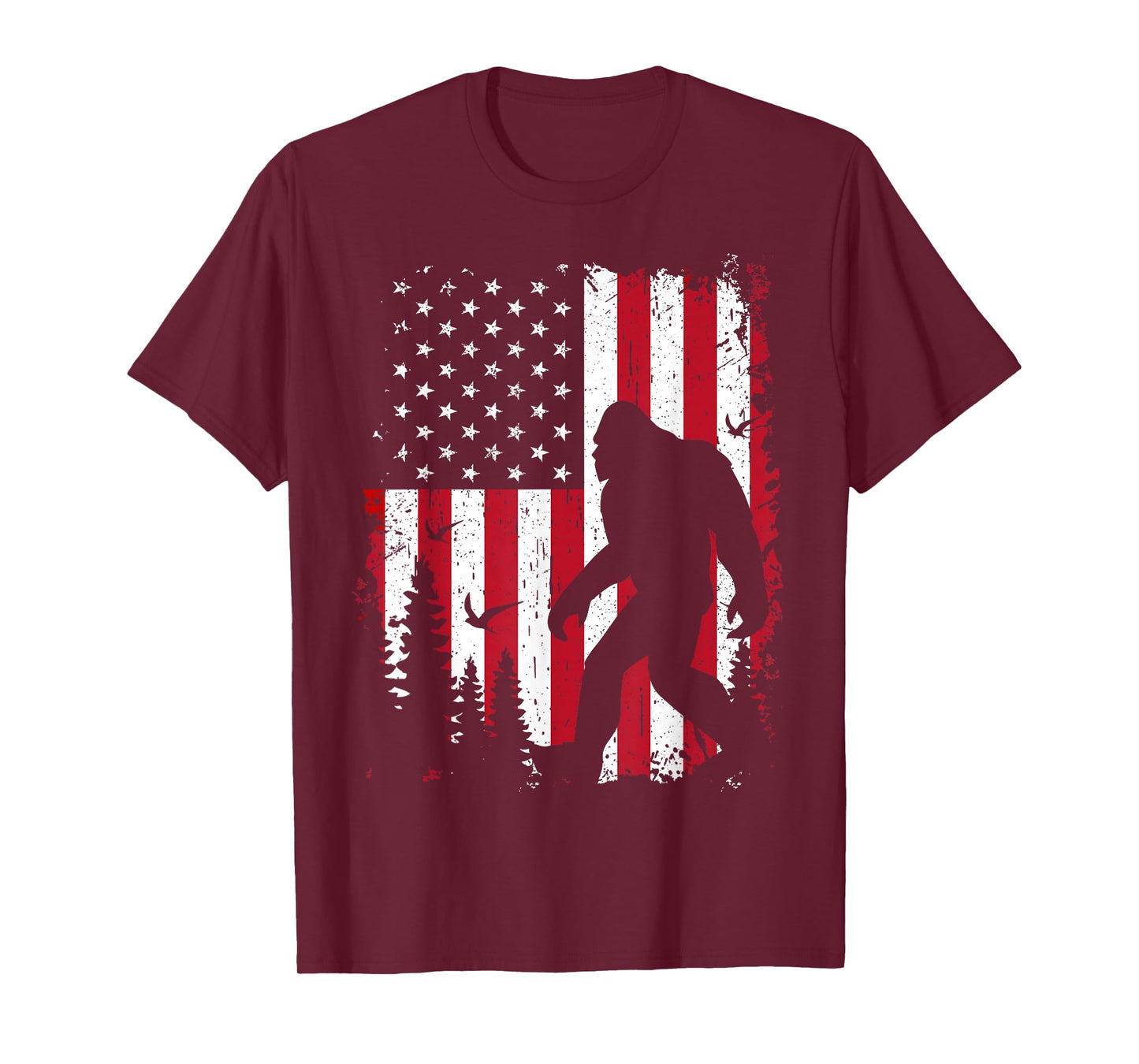 Bigfoot 4th of July American USA Flag Patriotic T-Shirt