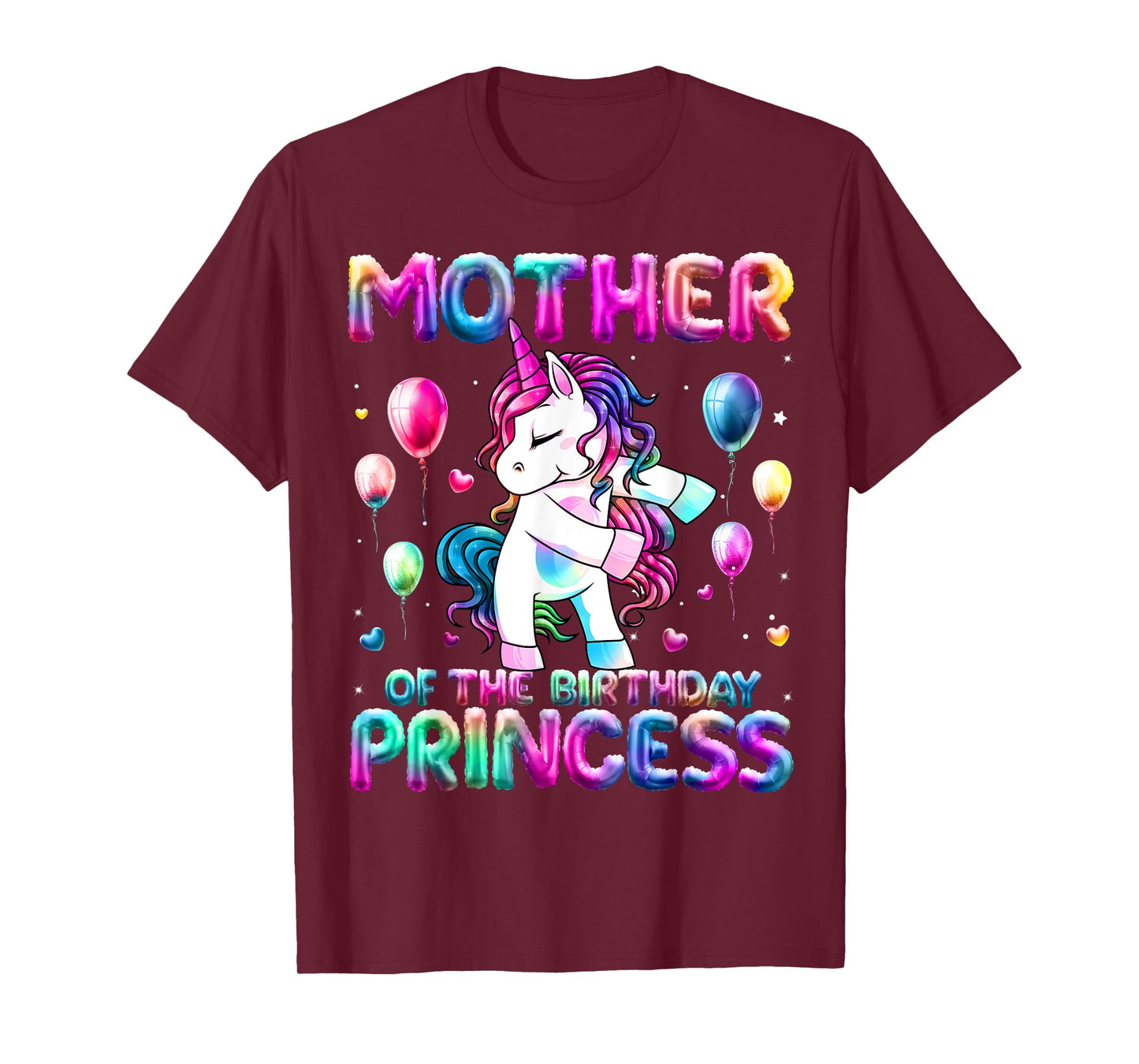 Mother of the Birthday Princess Girl Flossing Unicorn Mom T-Shirt