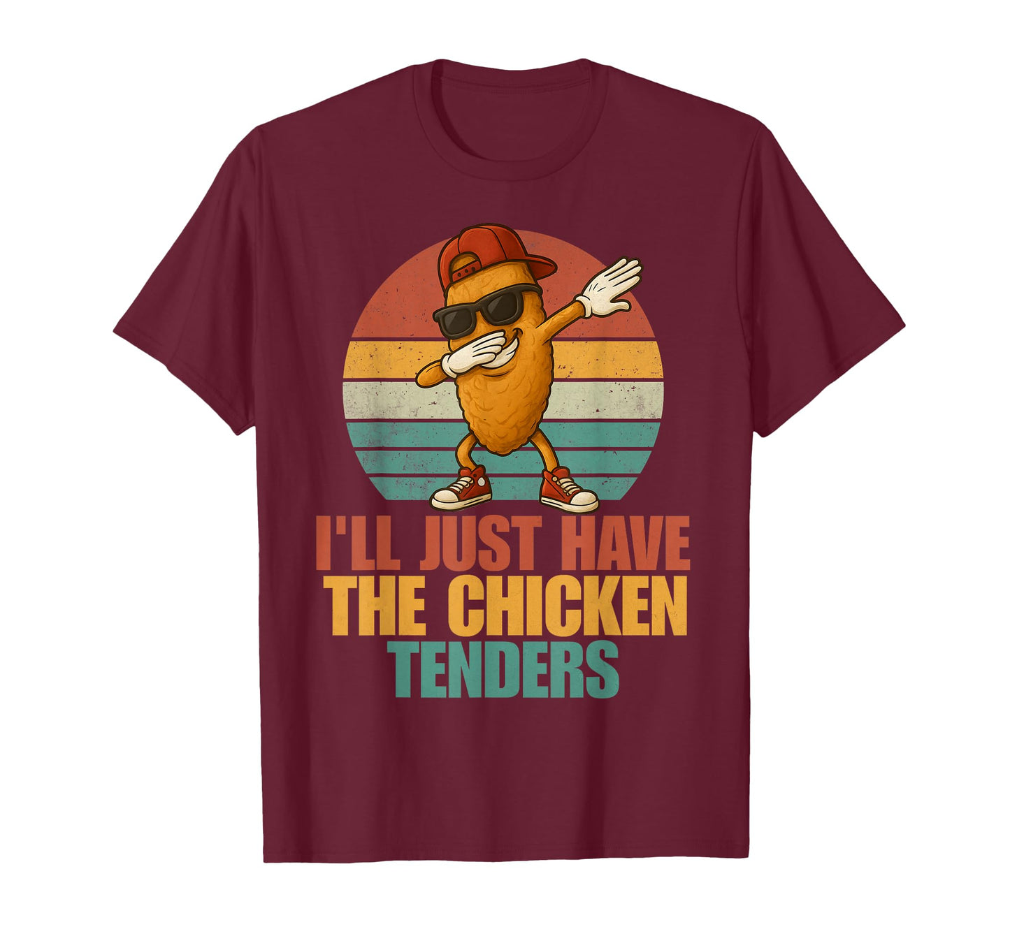 Funny Dabbing Chicken Tenders Bruh Boys Kid Retro Fast Food T-Shirt