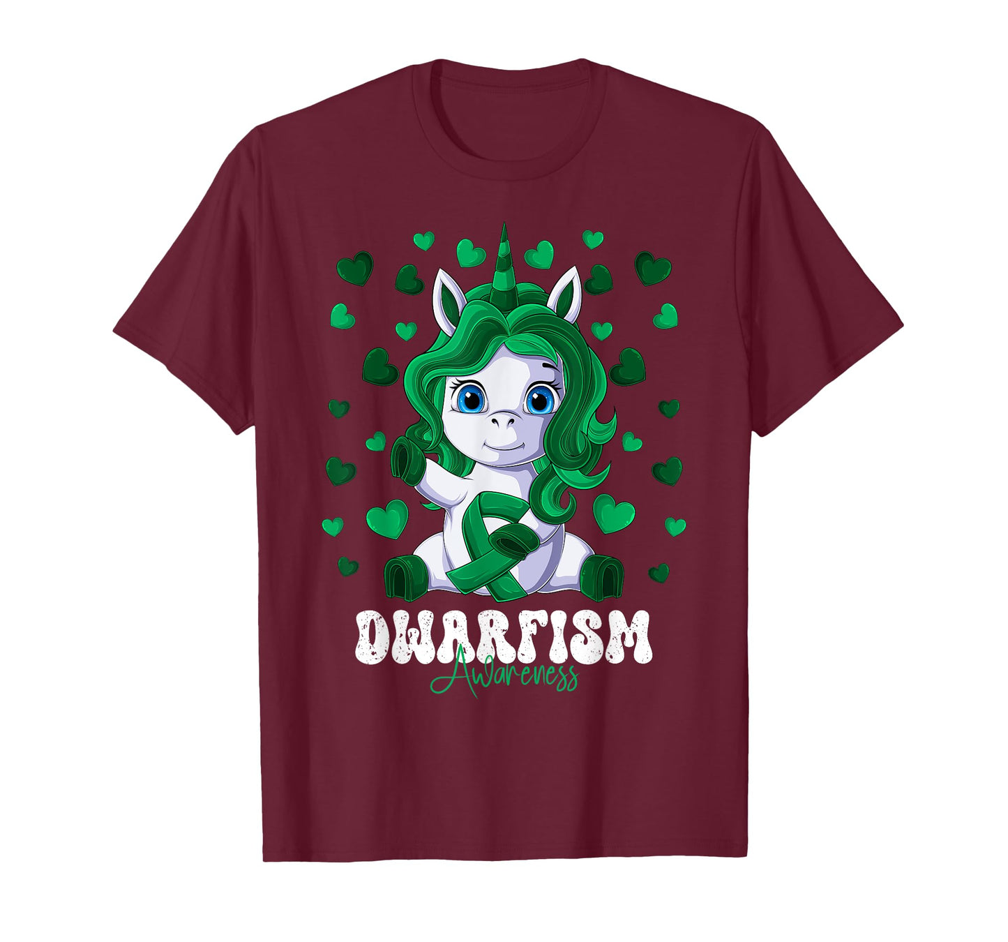 Dwarfism Awareness Month Green Ribbon Unicorn T-Shirt