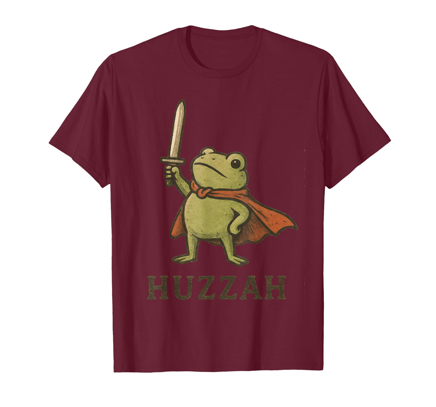 Funny Huzzah Frog Shirt, Vintage Toad Knight Tee T-Shirt