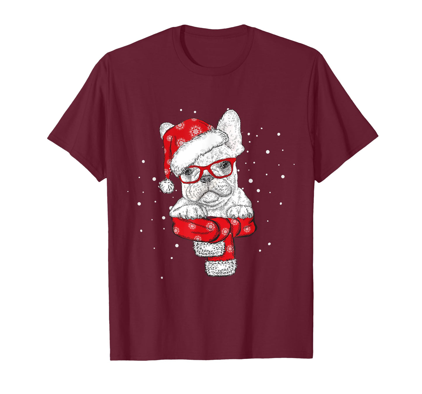 Christmas Santa Dog Lover Frenchie French Bulldog Pajamas T-Shirt for Men Women Kids