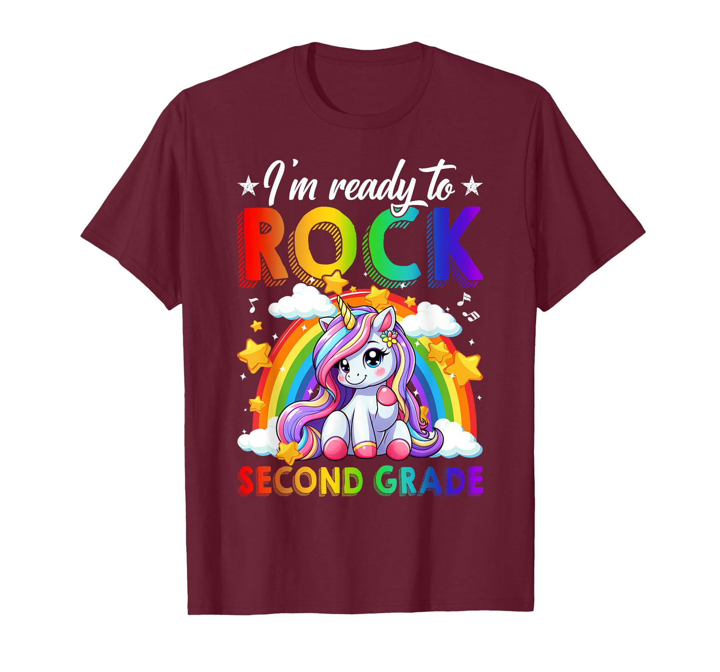 I'm Ready To Rock Second Grade Unicorn Back To School Girls T-Shirt