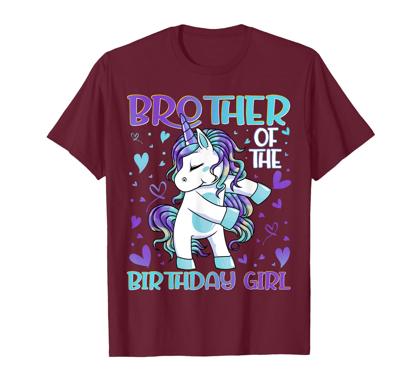 Brother of the Birthday Girl Flossing Unicorn Brother Gifts T-Shirt
